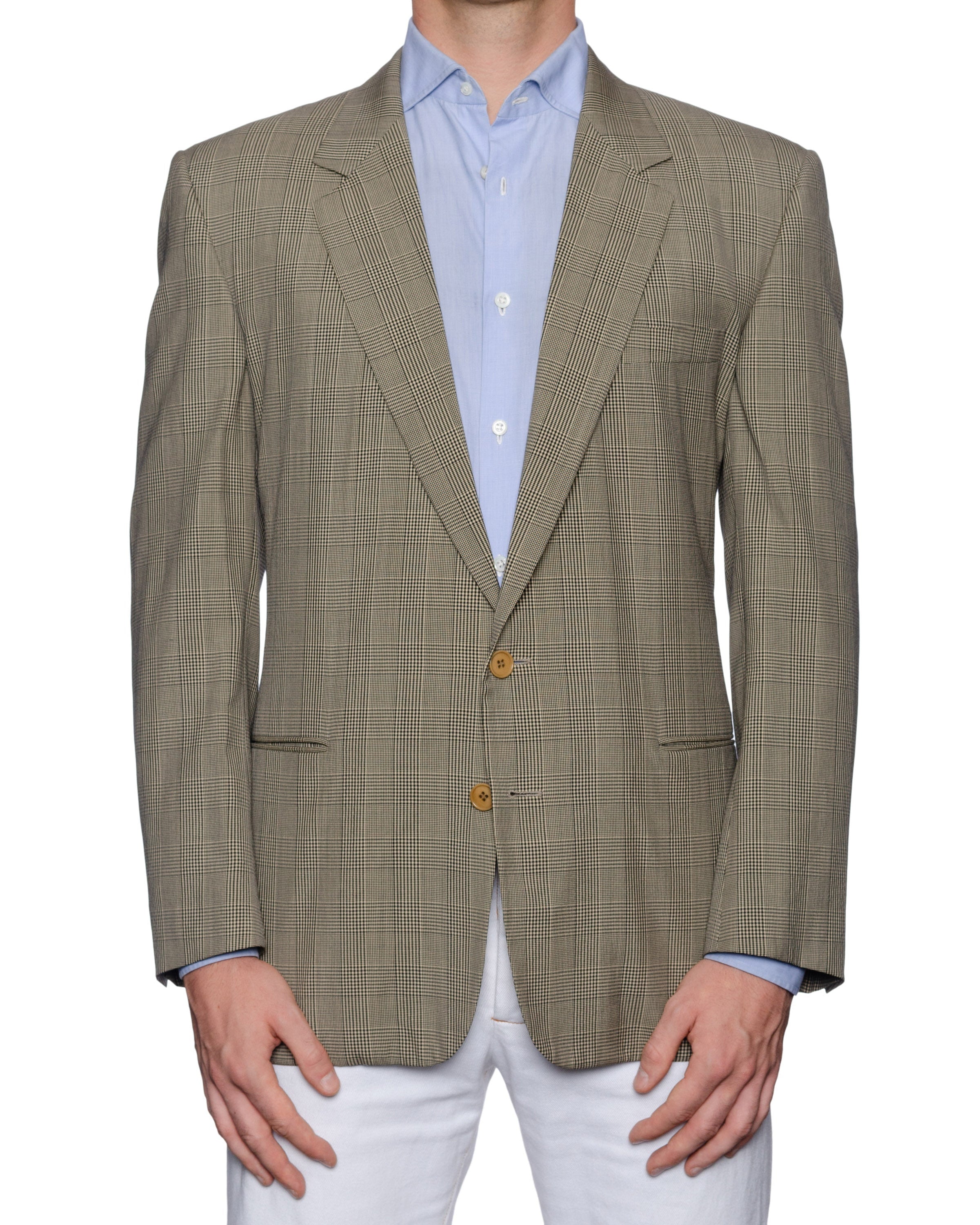 JACOBUIS DE SENA Gray Glen Plaid Wool-Silk Jacket EU 50 NEW US 40 JACOBUIS DE SENA