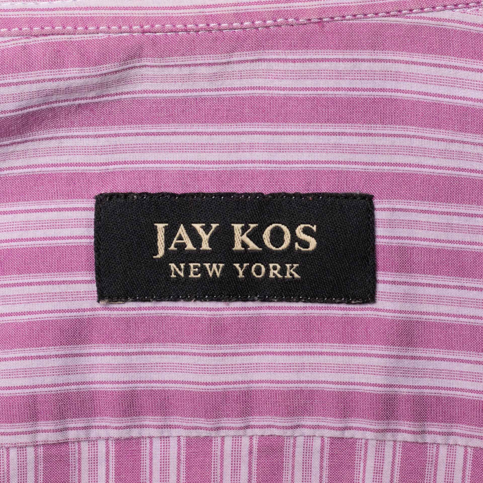 JAY KOS New York Mallow Striped Cotton-Silk Shirt EU 42 US 16.5 JAY KOS