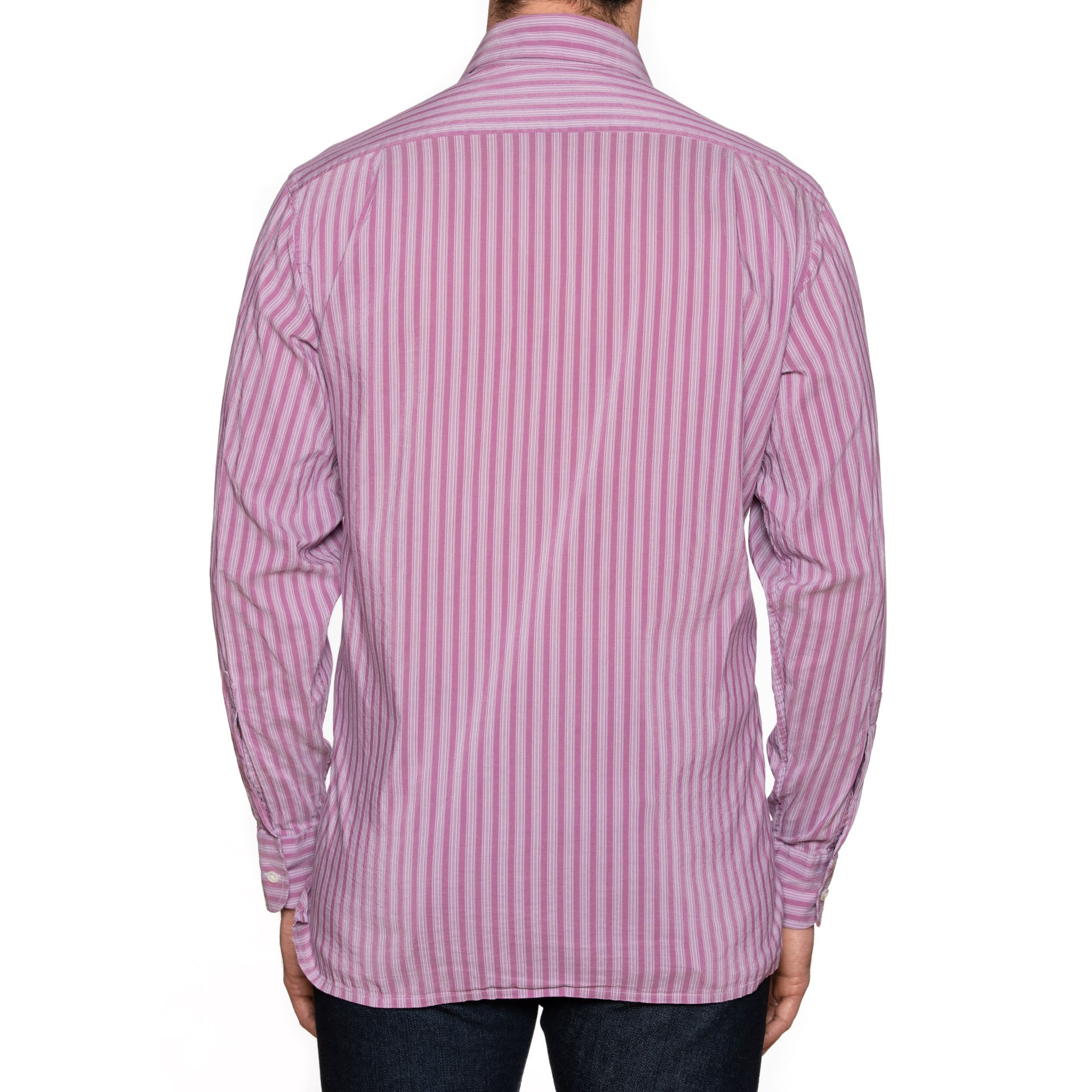 JAY KOS New York Mallow Striped Cotton-Silk Shirt EU 42 US 16.5 JAY KOS