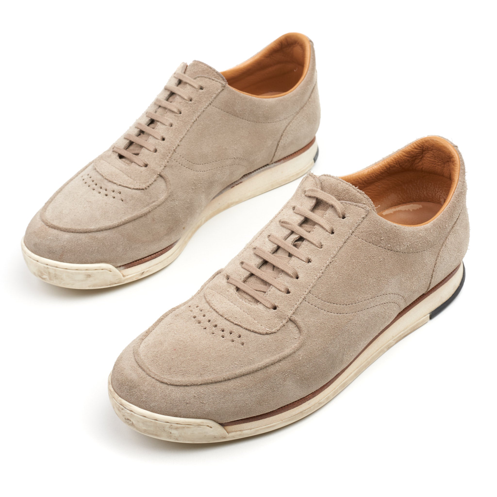 JOHN LOBB "Porth" Light Gray Suede Leather Lace-up Sneakers Shoes UK 7.5 US 8.5 JOHN LOBB