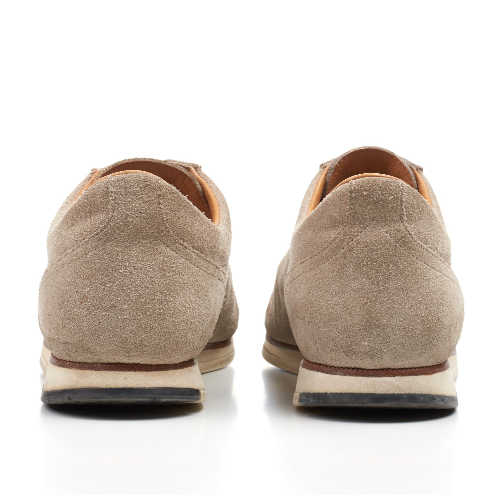 JOHN LOBB "Porth" Light Gray Suede Leather Lace-up Sneakers Shoes UK 7.5 US 8.5 JOHN LOBB