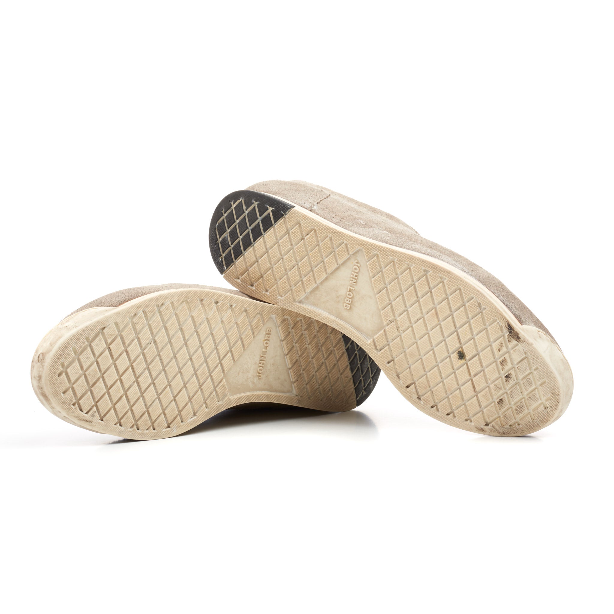 JOHN LOBB "Porth" Light Gray Suede Leather Lace-up Sneakers Shoes UK 7.5 US 8.5 JOHN LOBB