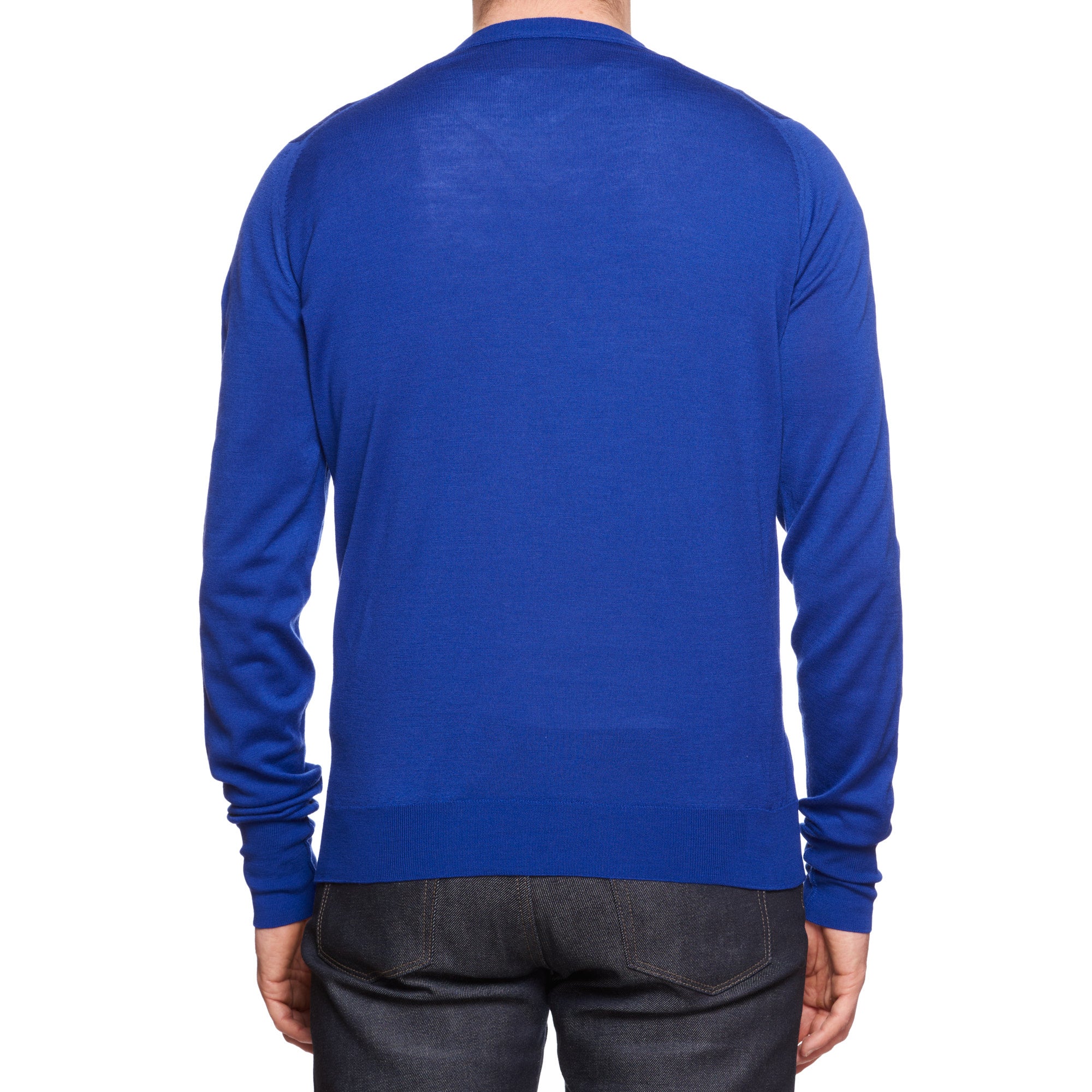 JOHN SMEDLEY Blue Merino Wool Cardigan Sweater EU 50 US M JOHN SMEDLEY