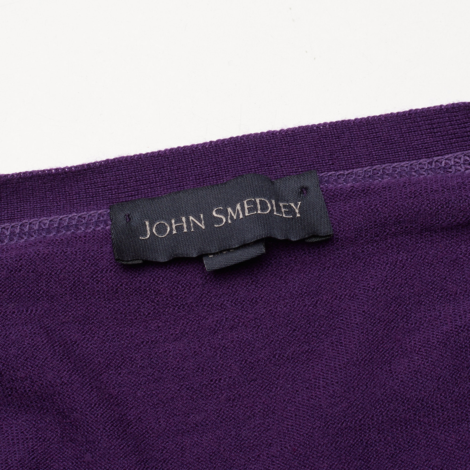 JOHN SMEDLEY Purple Merino Wool Cardigan Sweater EU 50 US M JOHN SMEDLEY