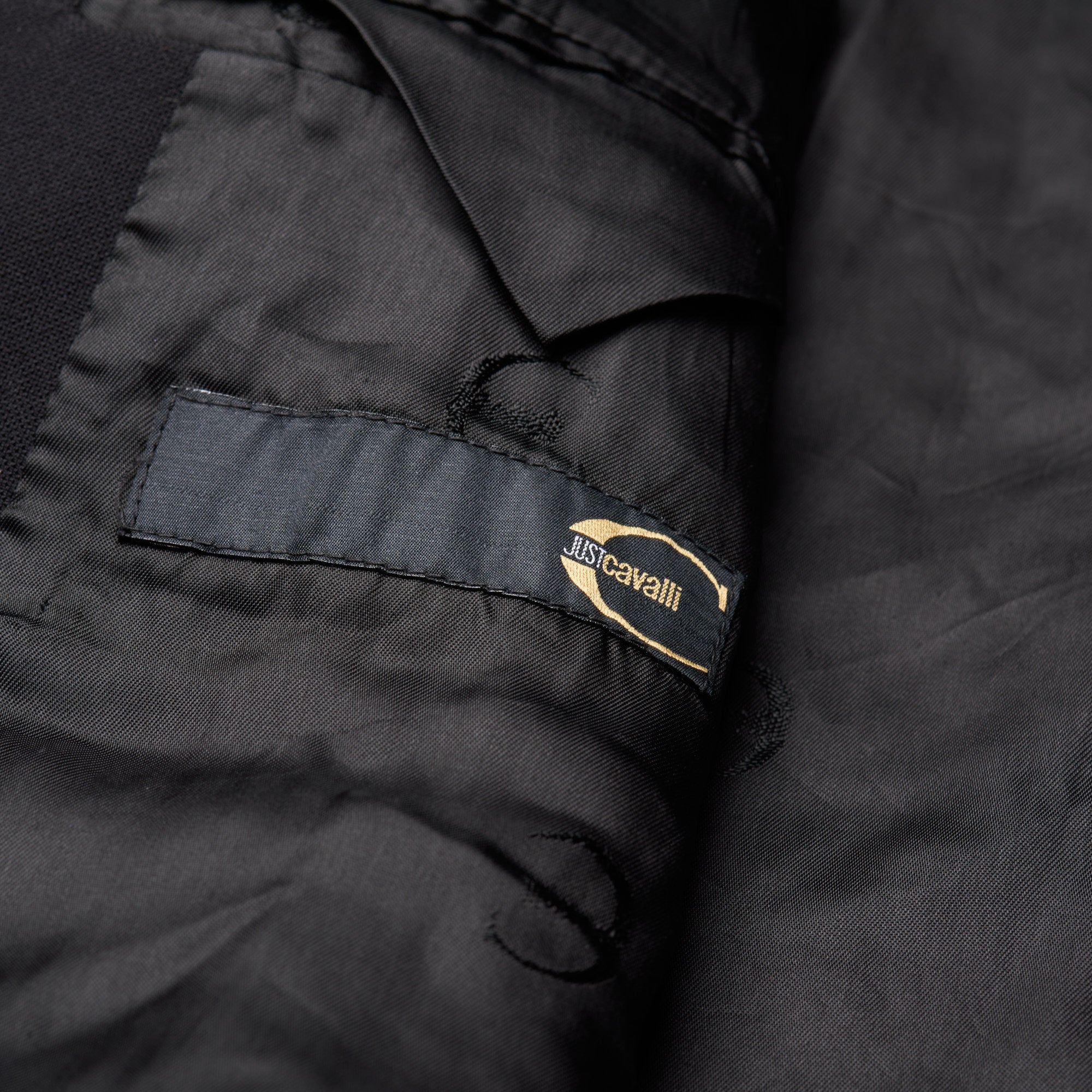 JUST CAVALLI Black Wool Blend Jacket EU 50 US 40 JUST CAVALLI