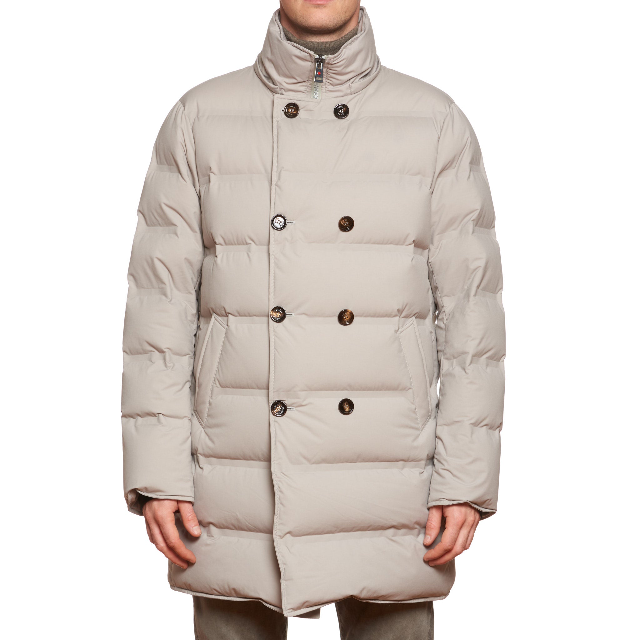 KIRED Tailored Sportswear Gray Goose Down Padded Double Breasted Coat 54 XL KIRED