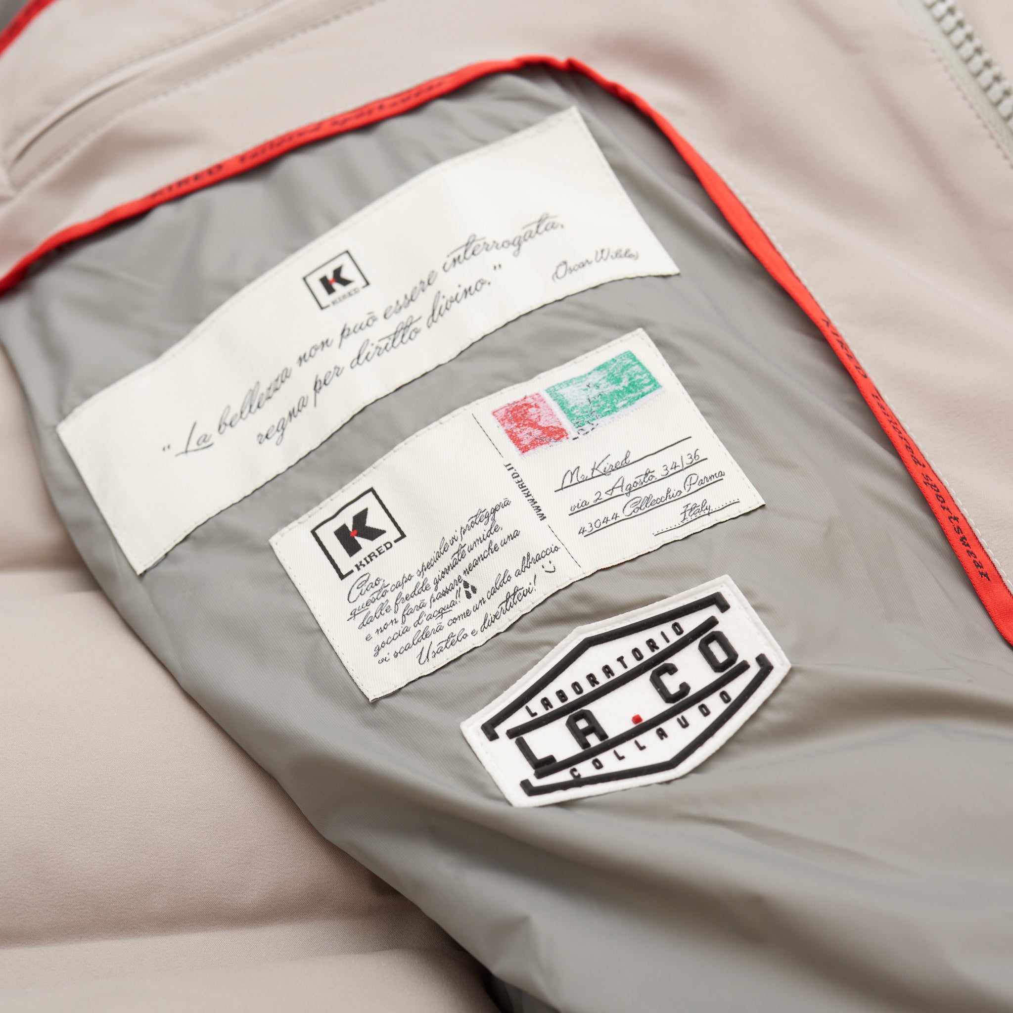 KIRED Tailored Sportswear Gray Goose Down Padded Double Breasted Coat 54 XL KIRED