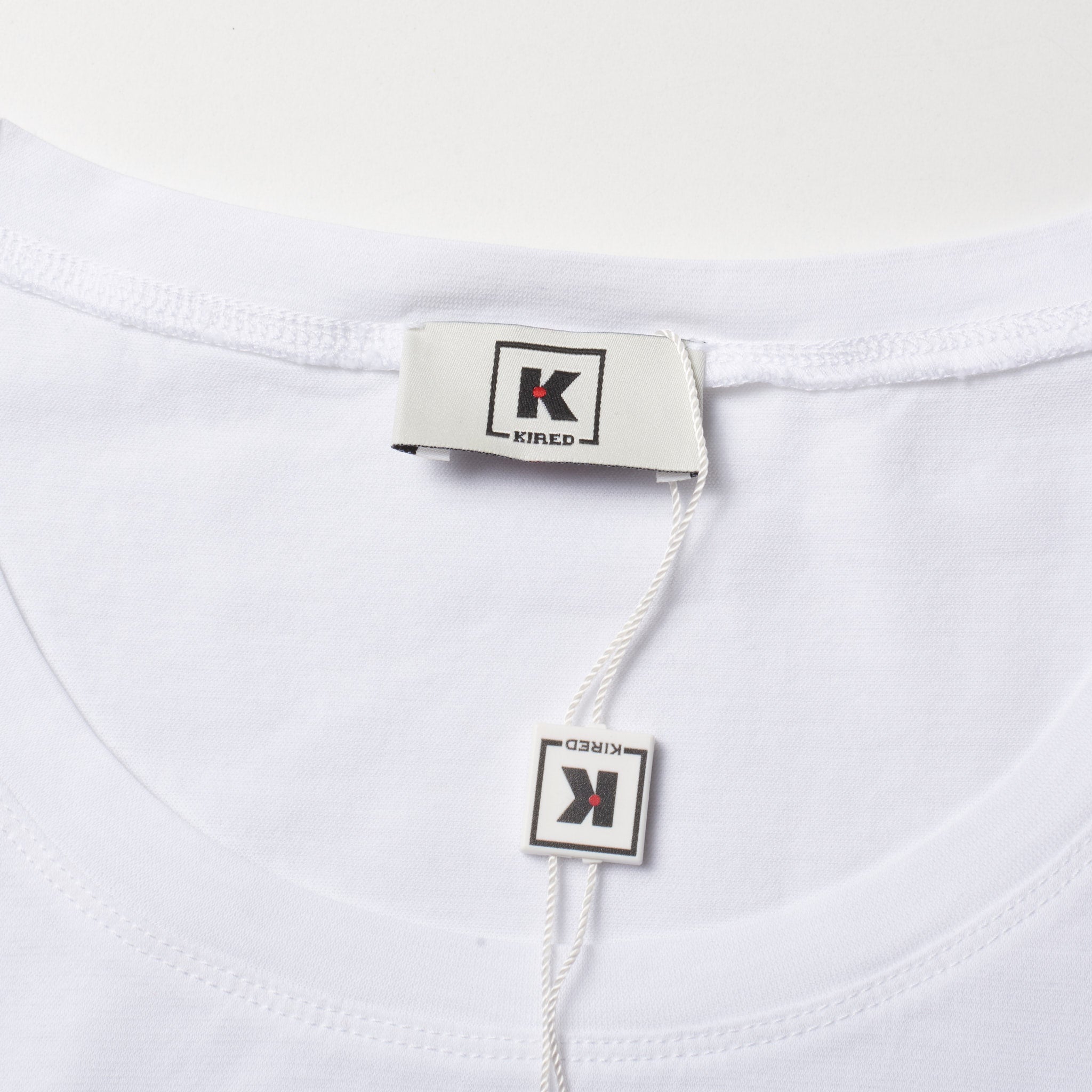 Kiton KIRED "Baciomc" White Exclusive Crepe Cotton Short Sleeve T-Shirt KIRED