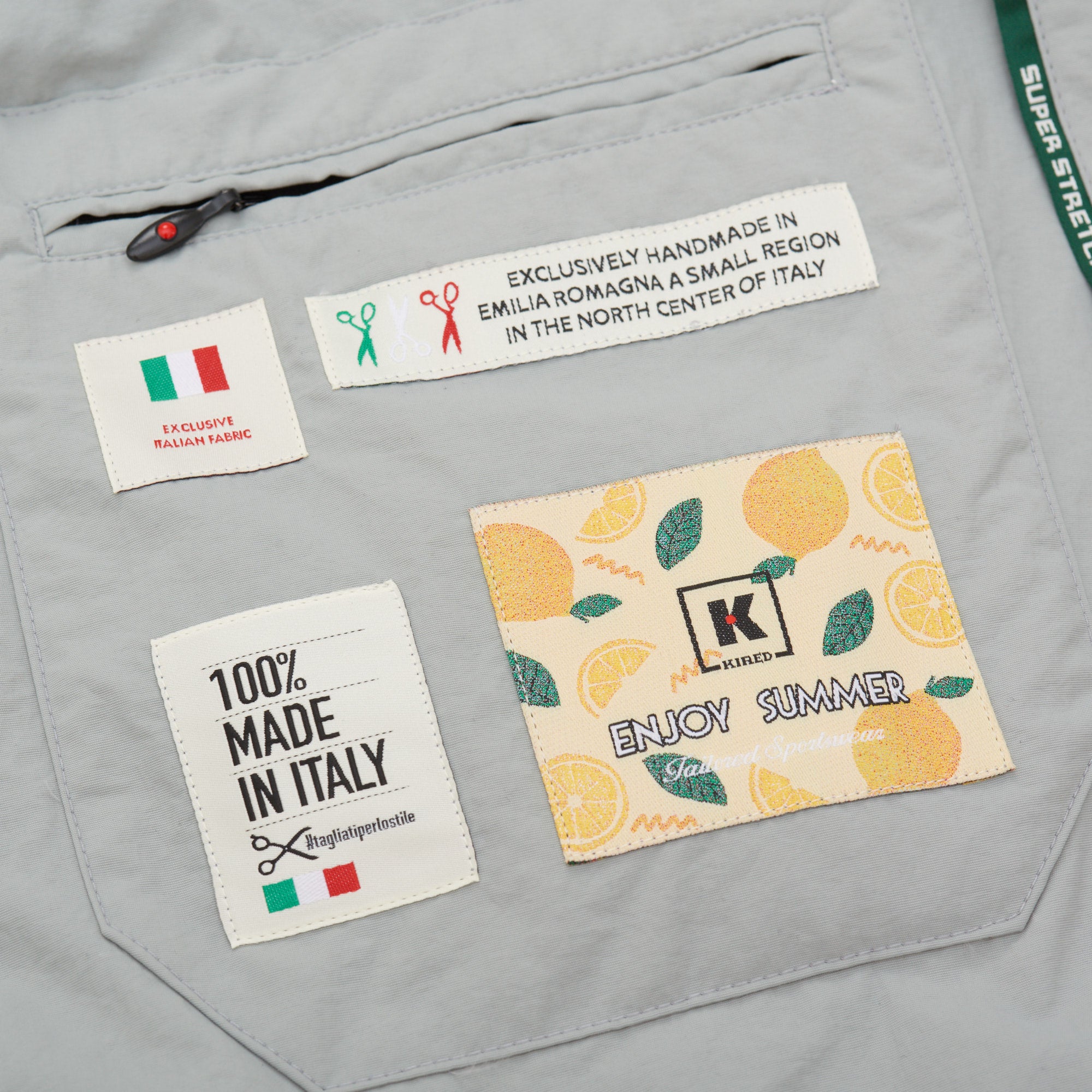 KITON KIRED Gray Super Stretch Fabric DB Unlined Pea Coat EU 48 US S KIRED