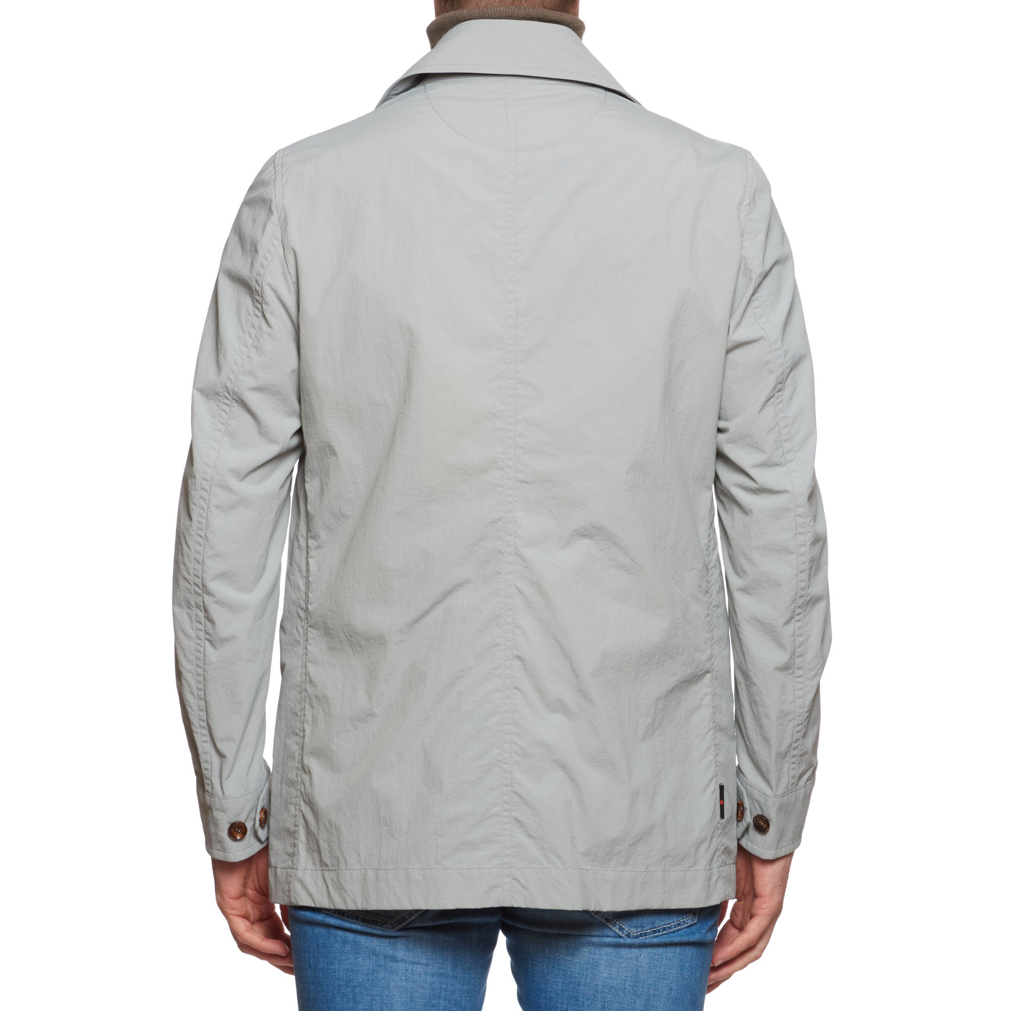 KITON KIRED Gray Super Stretch Fabric DB Unlined Pea Coat EU 48 US S KIRED