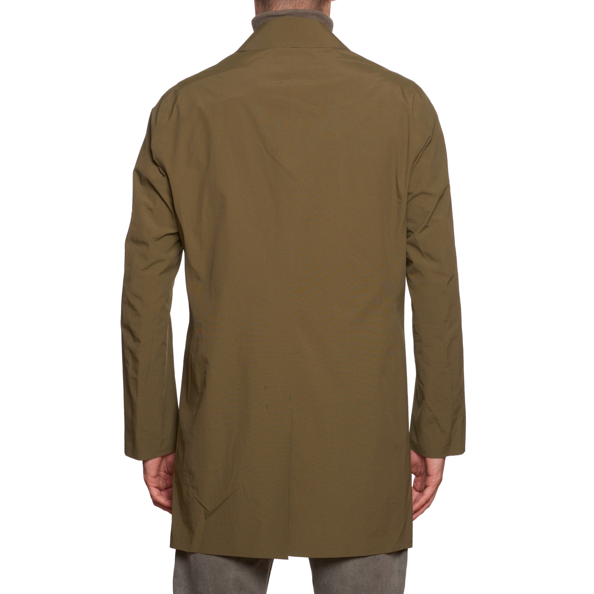 KITON KIRED "Pablo" Olive Laser Cut Technical Rain Jacket Trench Coat KIRED