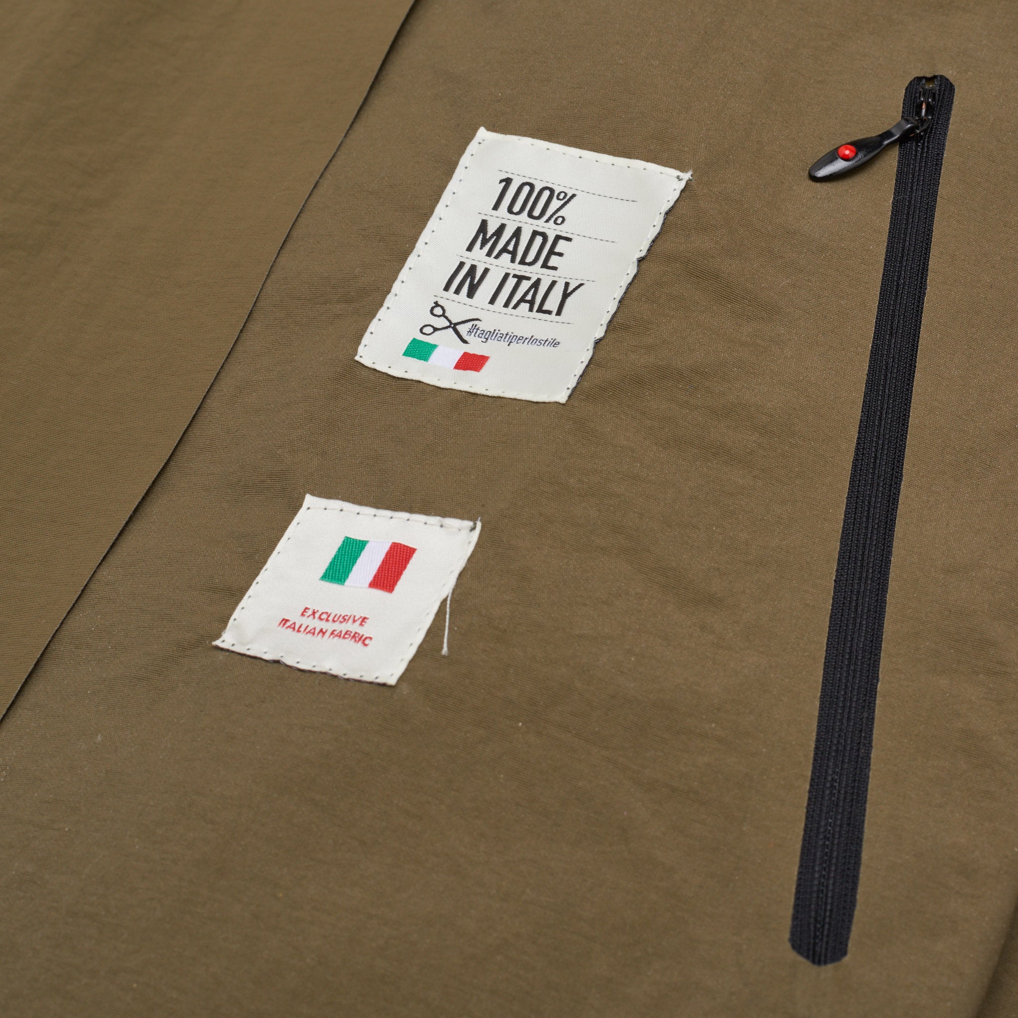 KITON KIRED "Pablo" Olive Laser Cut Technical Rain Jacket Trench Coat KIRED