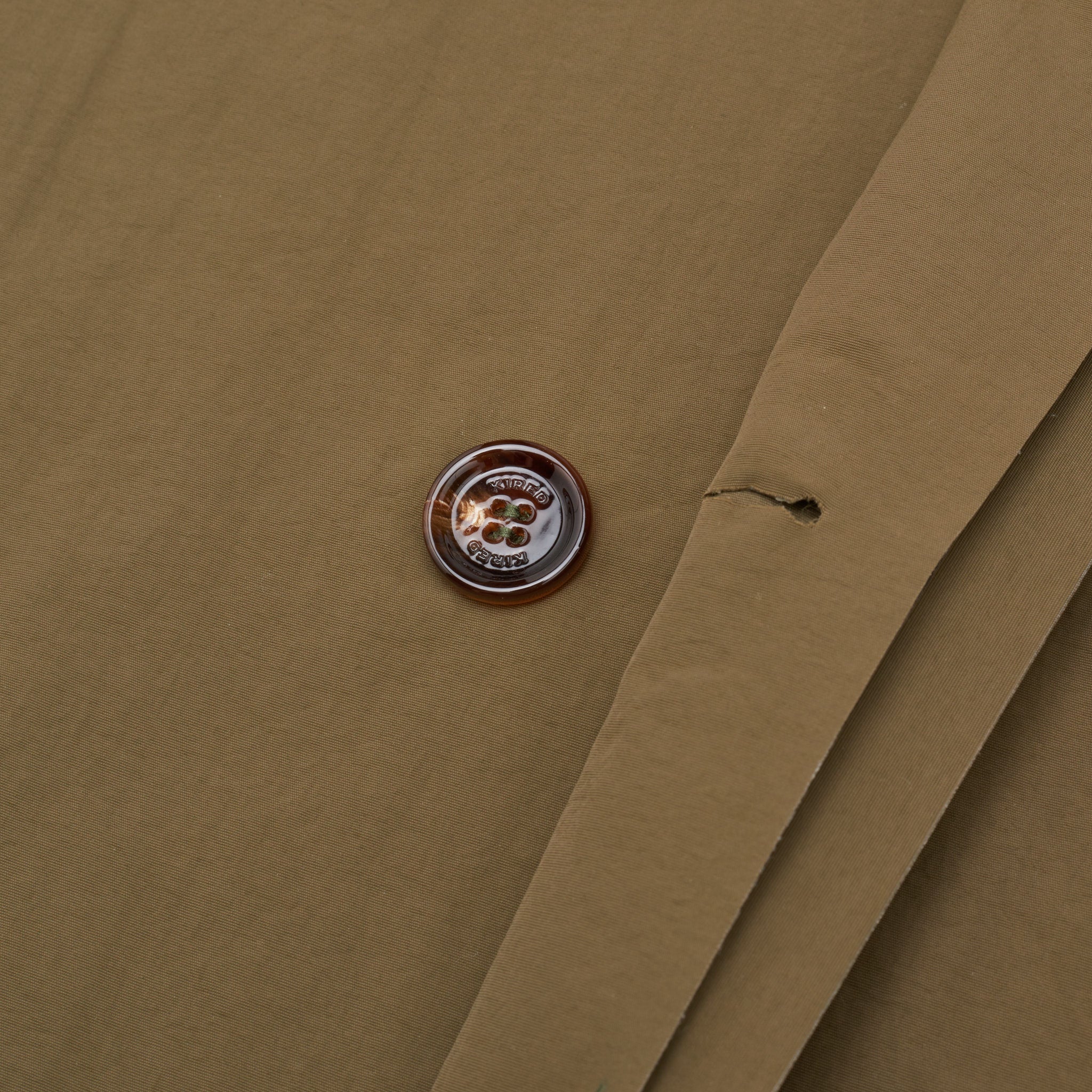 KITON KIRED "Pablo" Olive Laser Cut Technical Rain Jacket Trench Coat KIRED