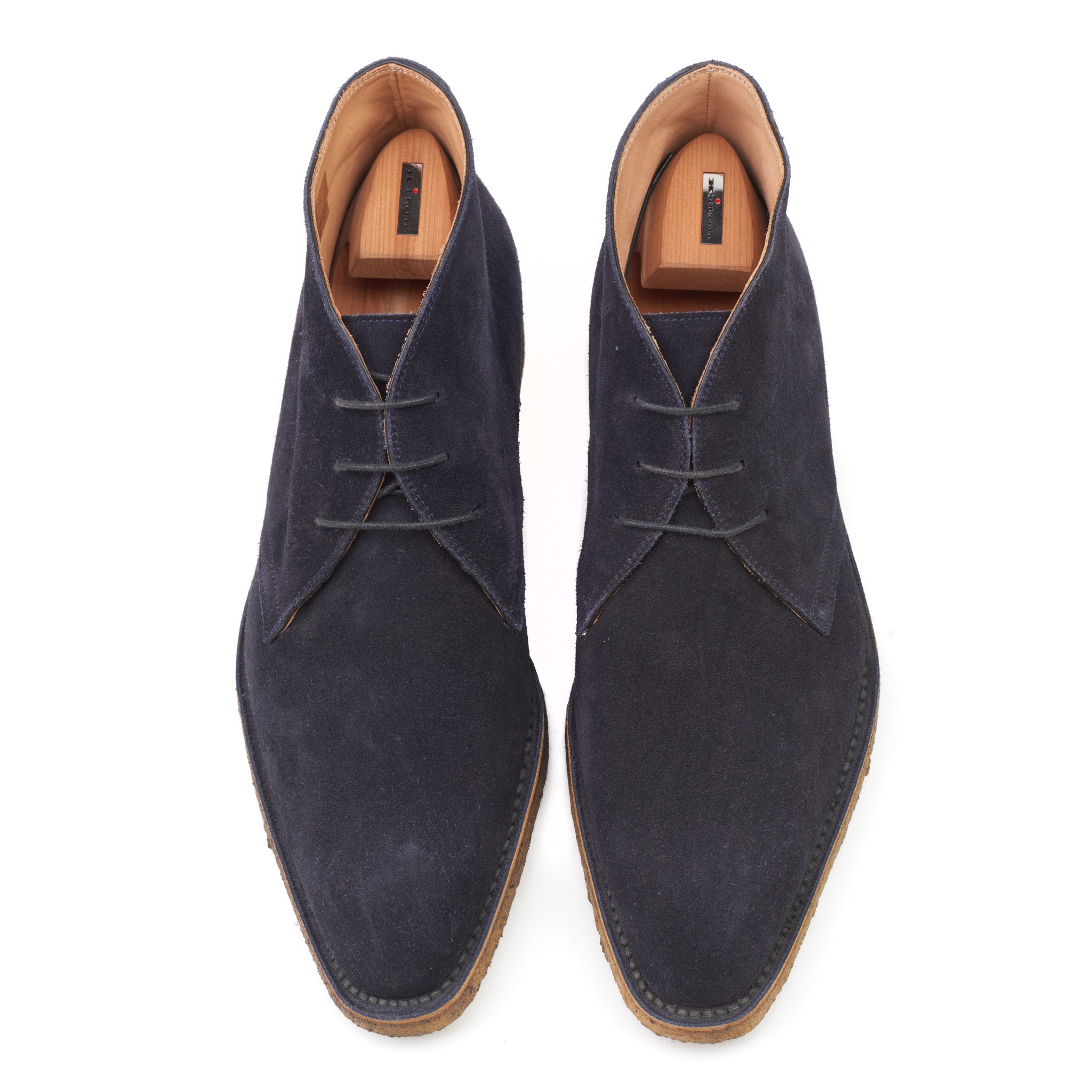 KITON Blue Suede Leather 3 Eyelet Ankle Chukka Boots Shoes NEW with Box KITON