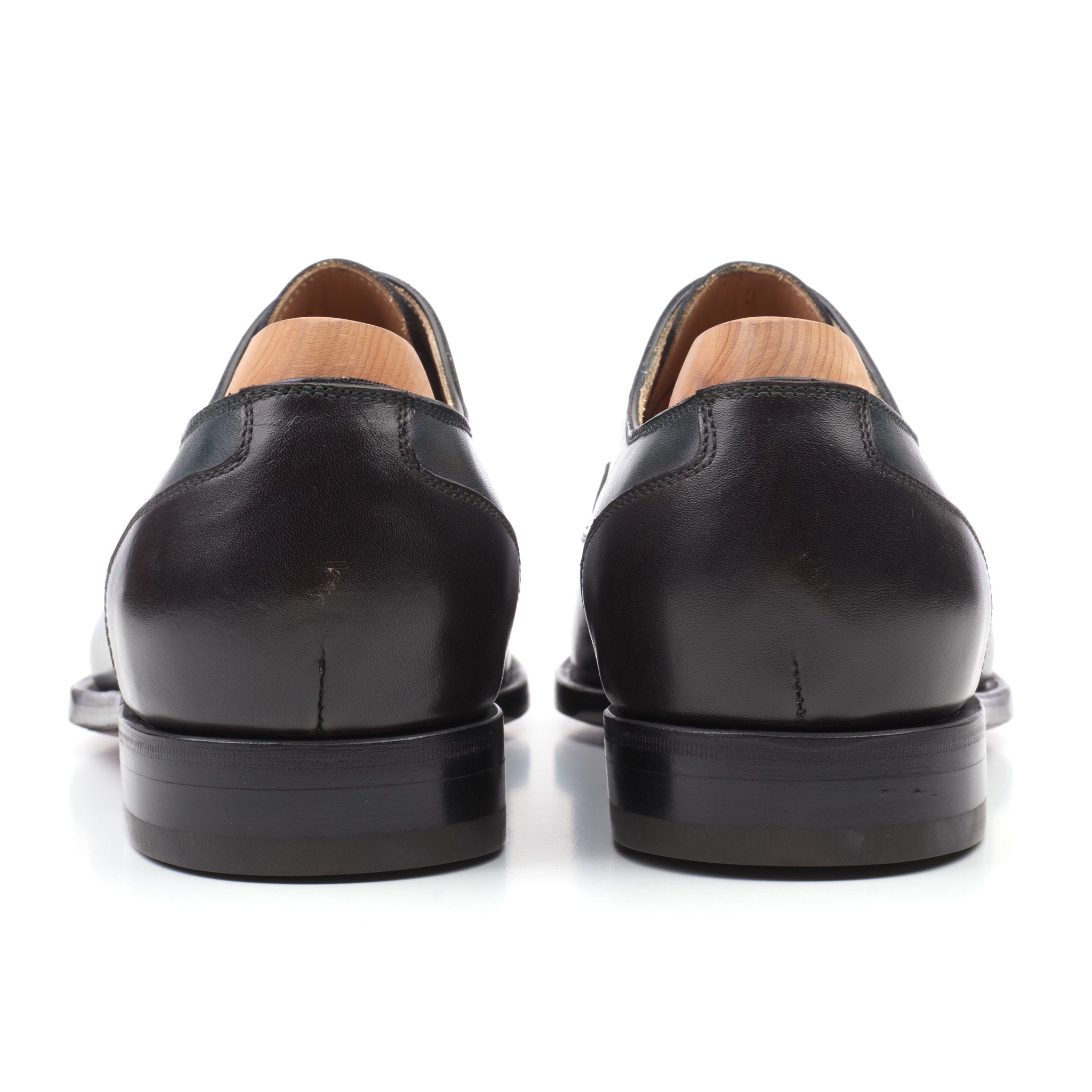 KITON Handmade Green-Black Calfskin Leather Oxford Shoes US 9 NEW Box KITON