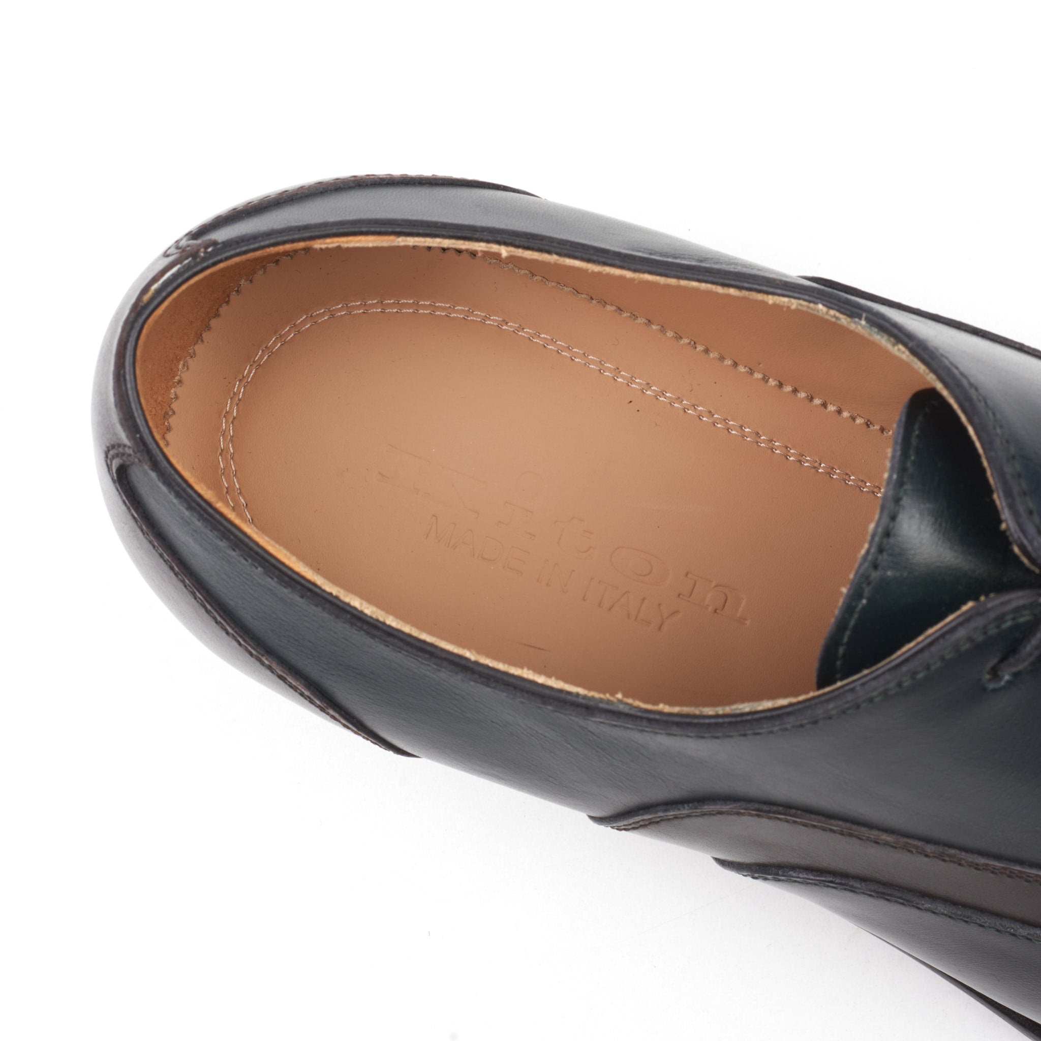 KITON Handmade Green-Black Calfskin Leather Oxford Shoes US 9 NEW Box KITON