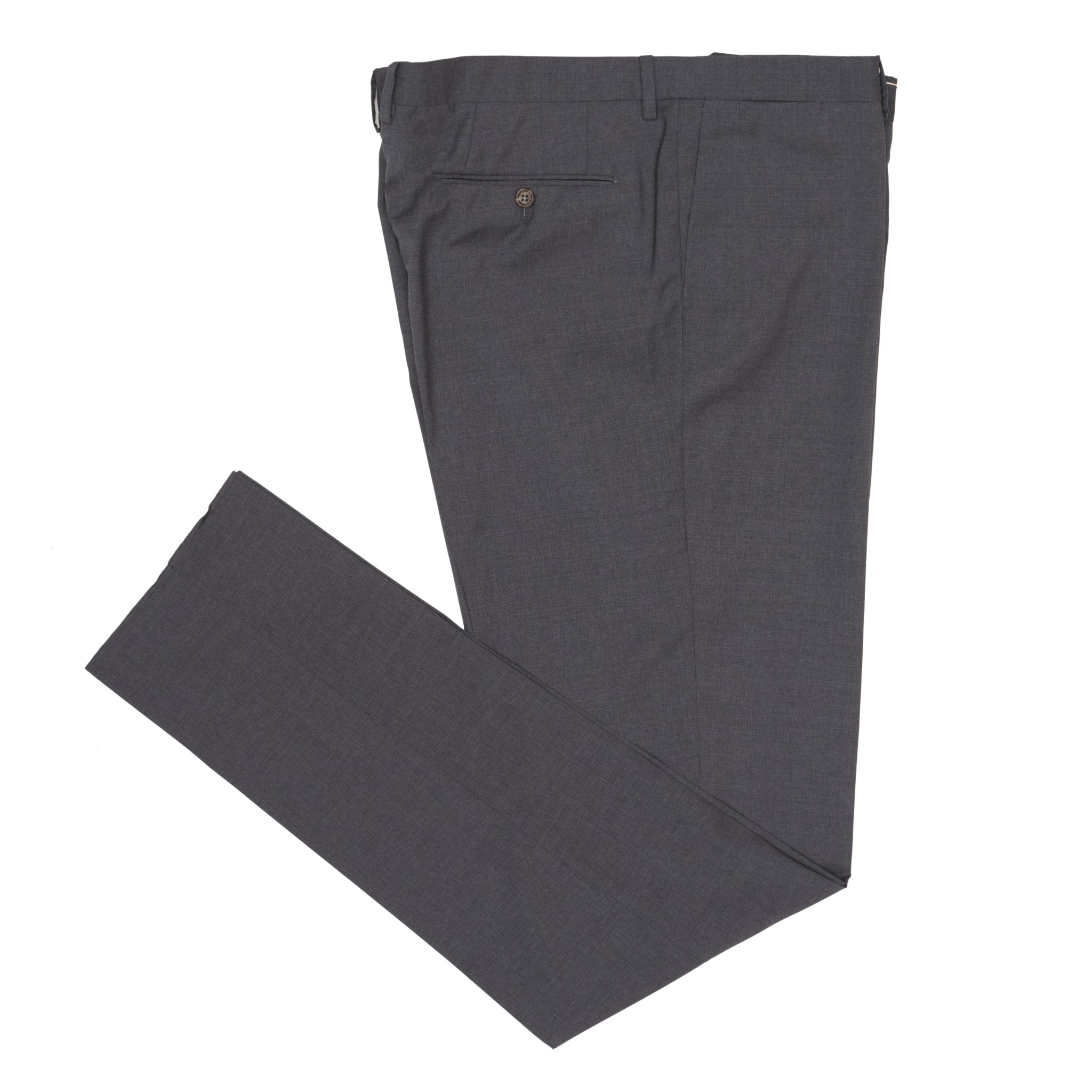 LUIGI BORRELLI Napoli Dark Gray Wool Flat Front Dress Pants US 44 NEW EU 60 LUIGI BORRELLI