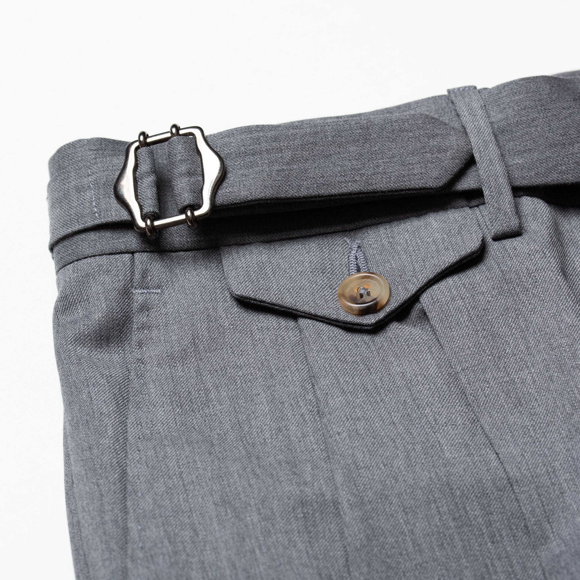 LUIGI BORRELLI Napoli Gray Twill Wool Double Pleated Dress Pants EU 58 NEW US 42 LUIGI BORRELLI