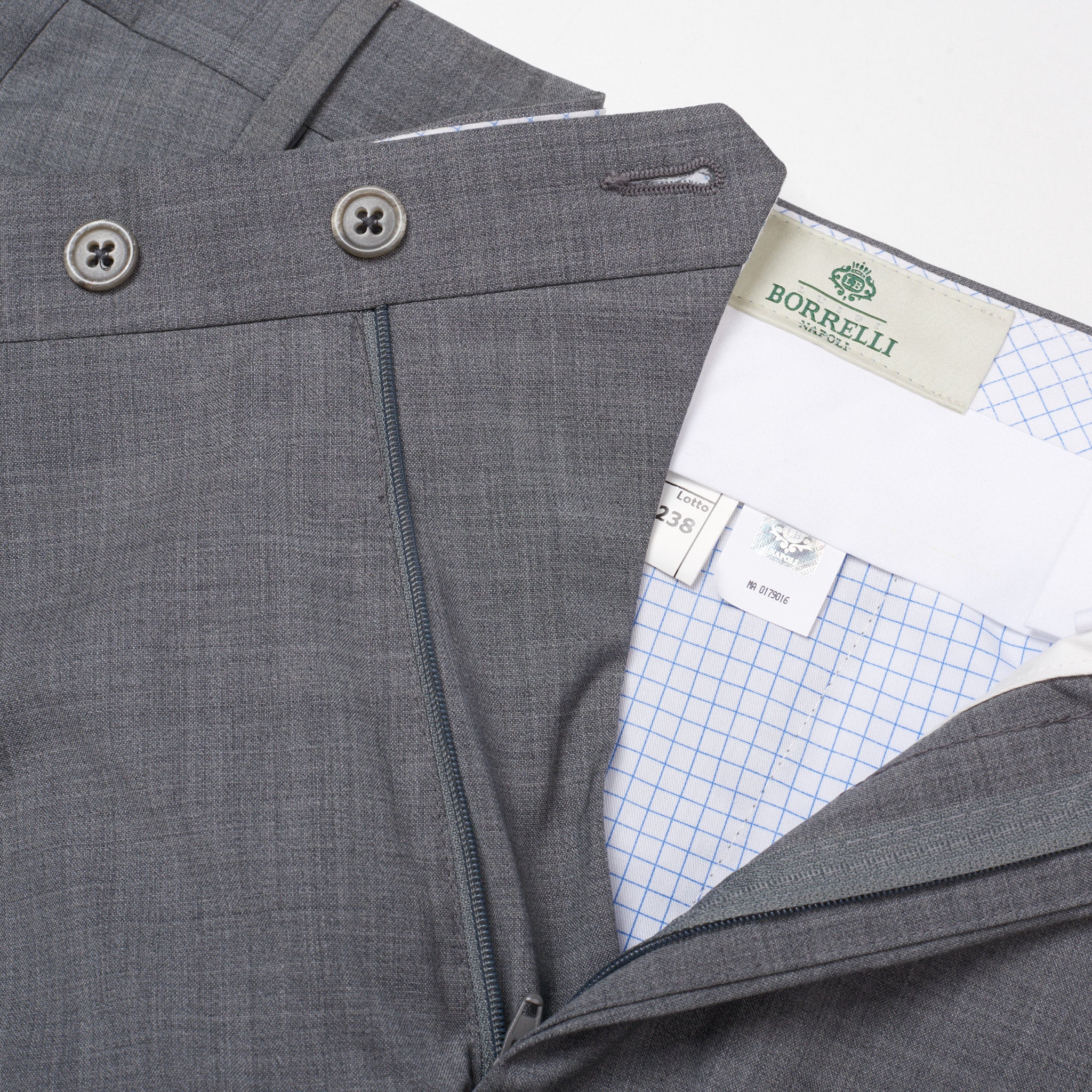 LUIGI BORRELLI Napoli Gray Wool Flat Front Dress Pants US 42 NEW EU 58 LUIGI BORRELLI