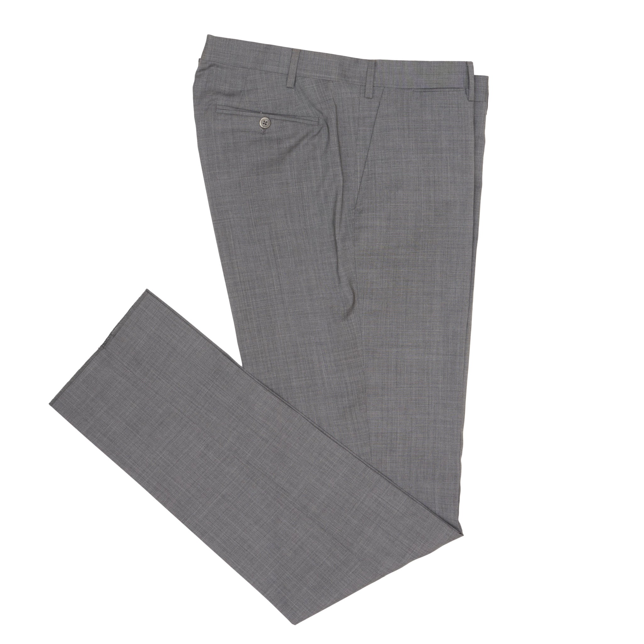 LUIGI BORRELLI Napoli Gray Wool Flat Front Dress Pants US 42 NEW EU 58 LUIGI BORRELLI