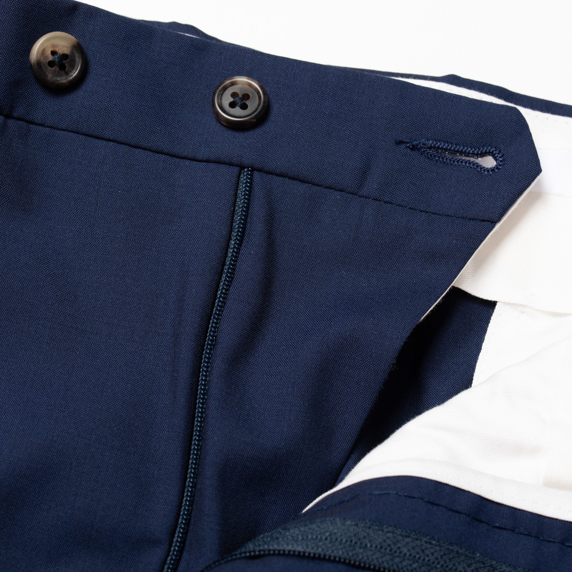LUIGI BORRELLI Napoli Navy Blue Wool Single Pleated Dress Pants NEW Slim Fit LUIGI BORRELLI