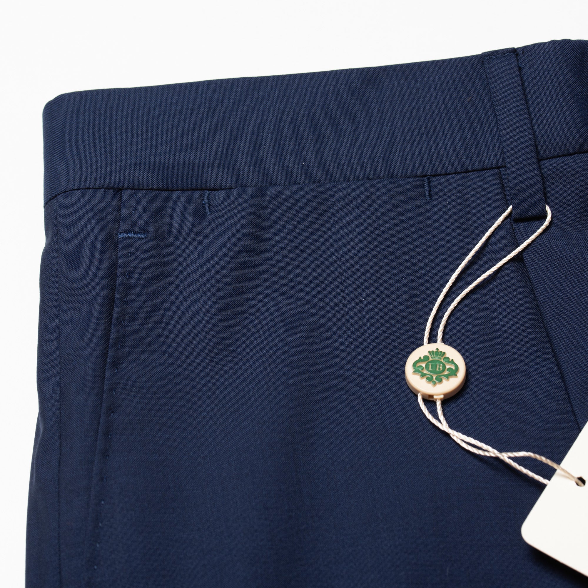 LUIGI BORRELLI Napoli Navy Blue Wool Single Pleated Dress Pants NEW Slim Fit LUIGI BORRELLI