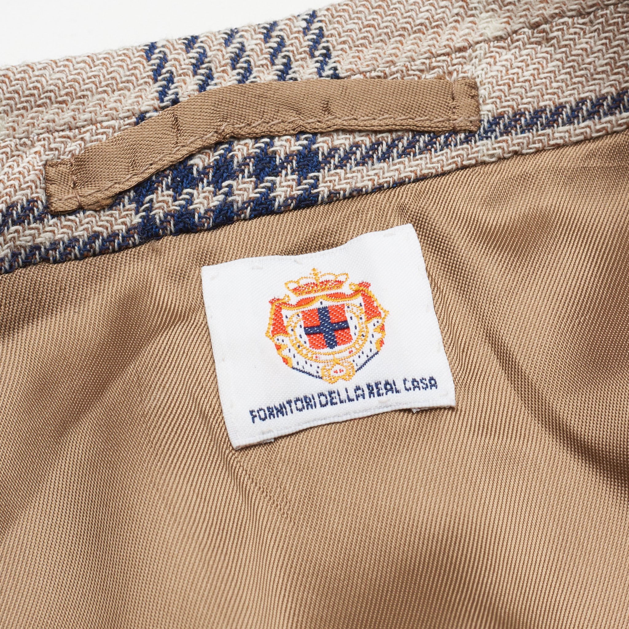 LUIGI BORRELLI Napoli "G-PROCIDA" Beige Plaid Wool-Silk Jacket EU 56 NEW US 46 LUIGI BORRELLI