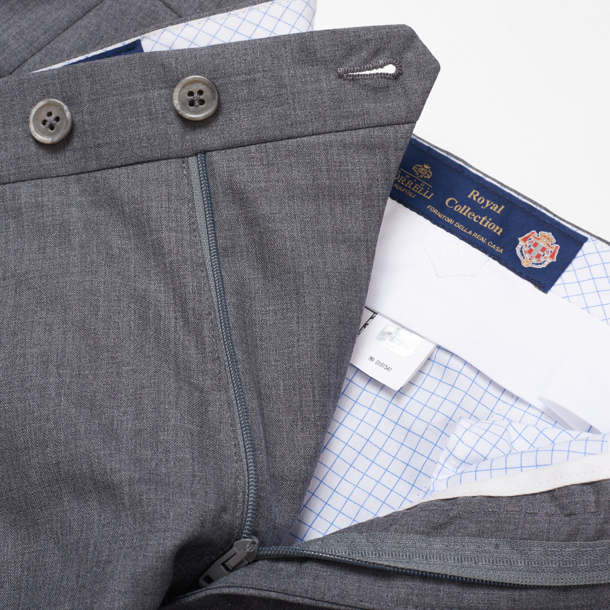 LUIGI BORRELLI Royal Collection L.B.R.C. Gray Wool Flat Front Dress Pants NEW LUIGI BORRELLI