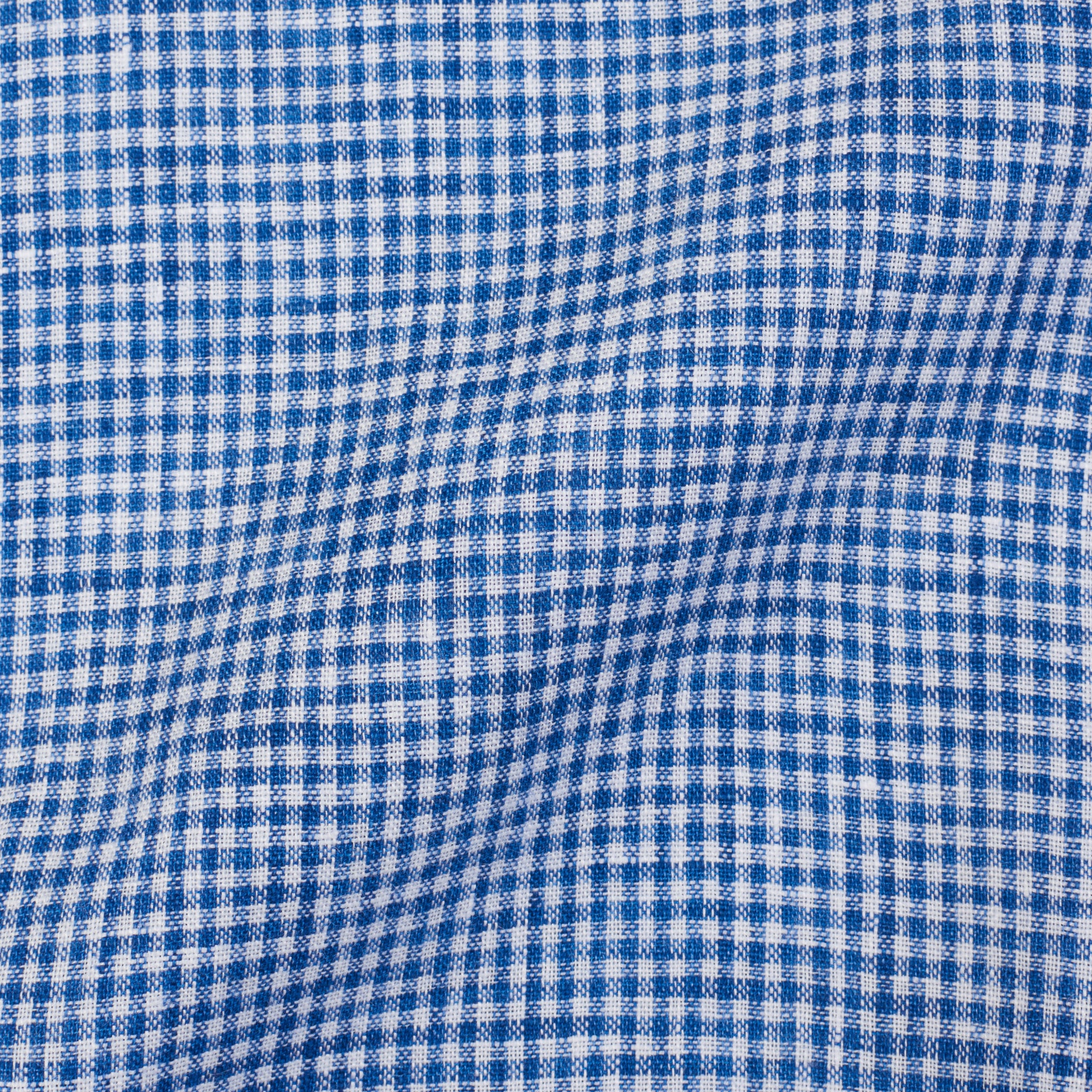 M.BARDELLI Milano Blue Gingham Check Linen 1 Pocket Casual Shirt NEW Size M M.BARDELLI