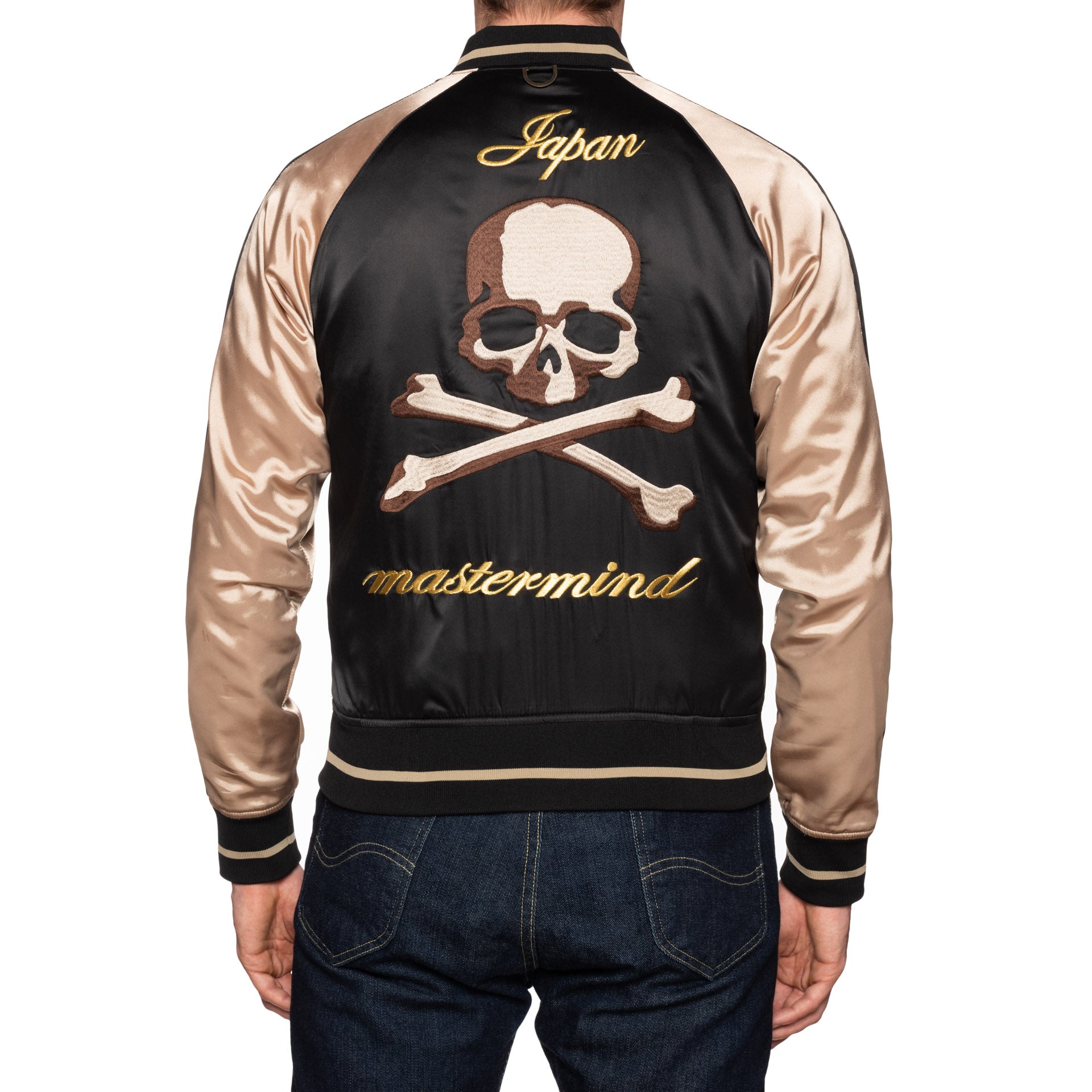 MASTERMIND JAPAN for "CROWS ZERO II" Theater8 Black-Gold Silk Jacket Size L MASTERMIND JAPAN