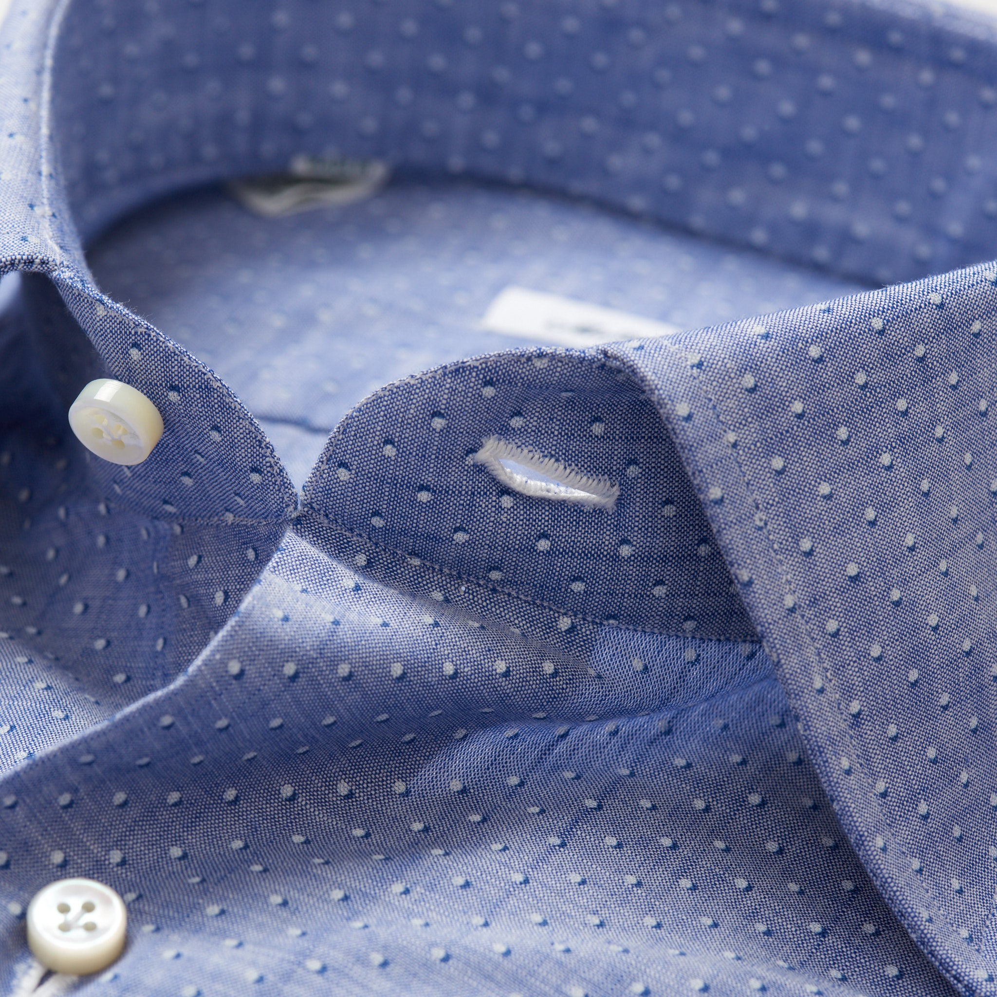 MATTABISCH by Kiton Handmade Blue Polka Dot Shirt EU 40 NEW US 15.75 Slim Fit MATTABISCH