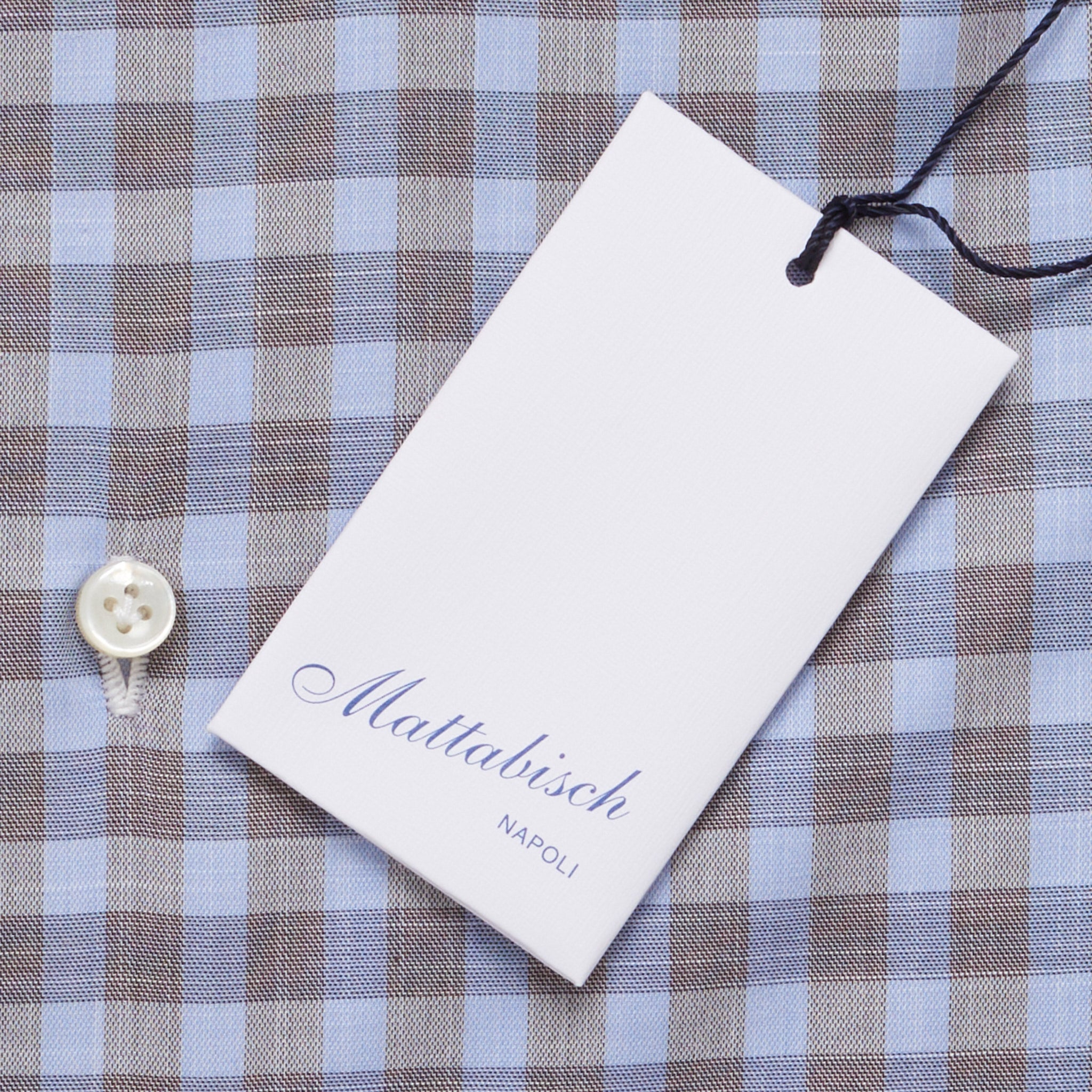 MATTABISCH by Kiton Handmade Gray-Blue Plaid Dress Shirt US 16 NEW EU 41 MATTABISCH