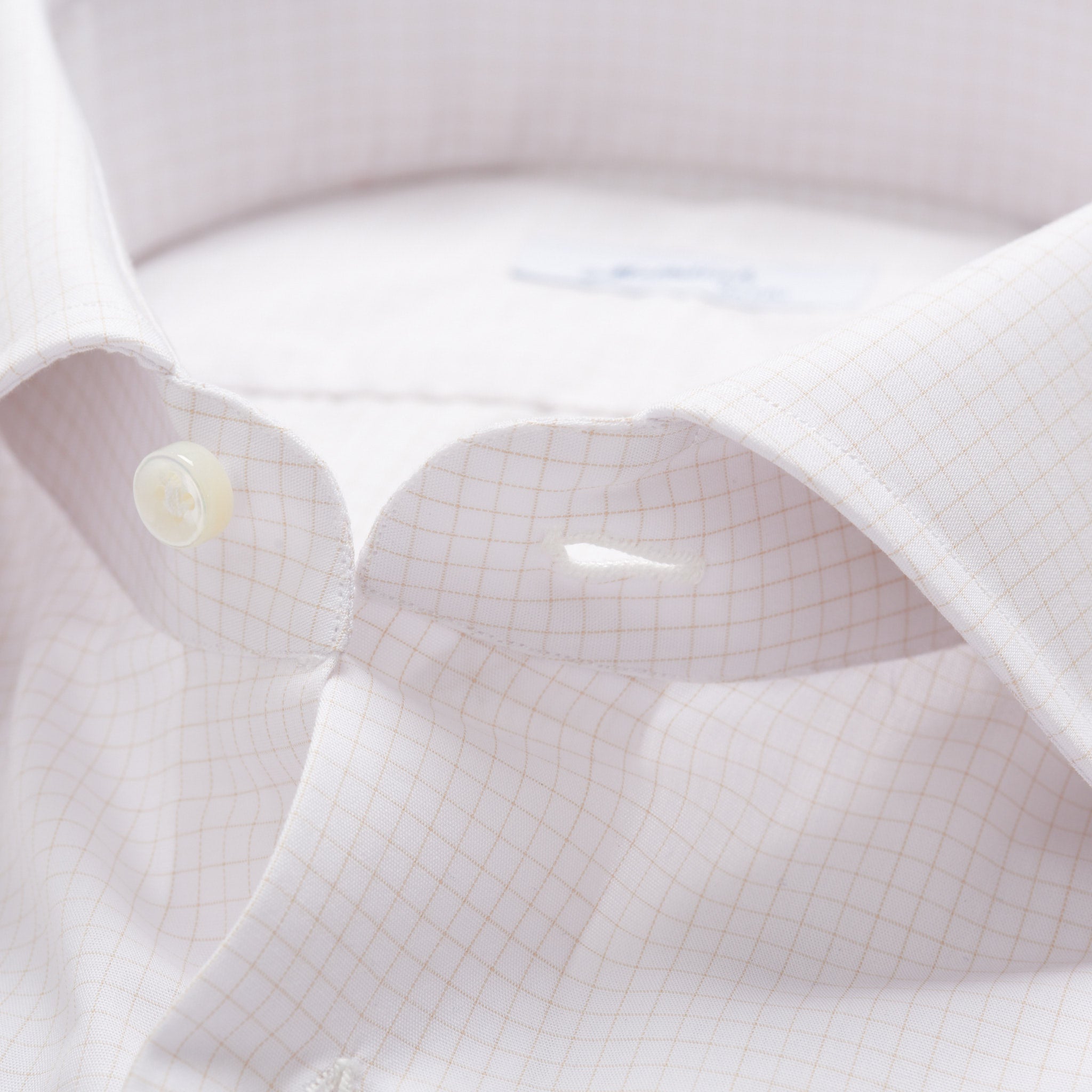 MATTABISCH by Kiton Handmade White Beige Checkered Dress Shirt NEW MATTABISCH