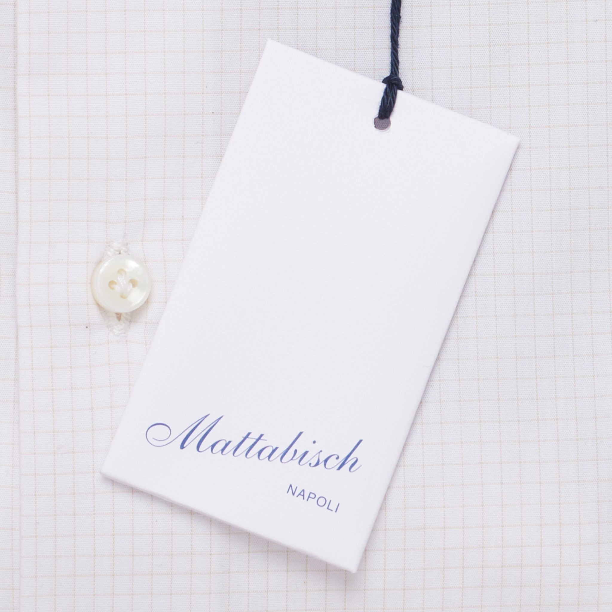MATTABISCH by Kiton Handmade White Beige Checkered Dress Shirt NEW MATTABISCH