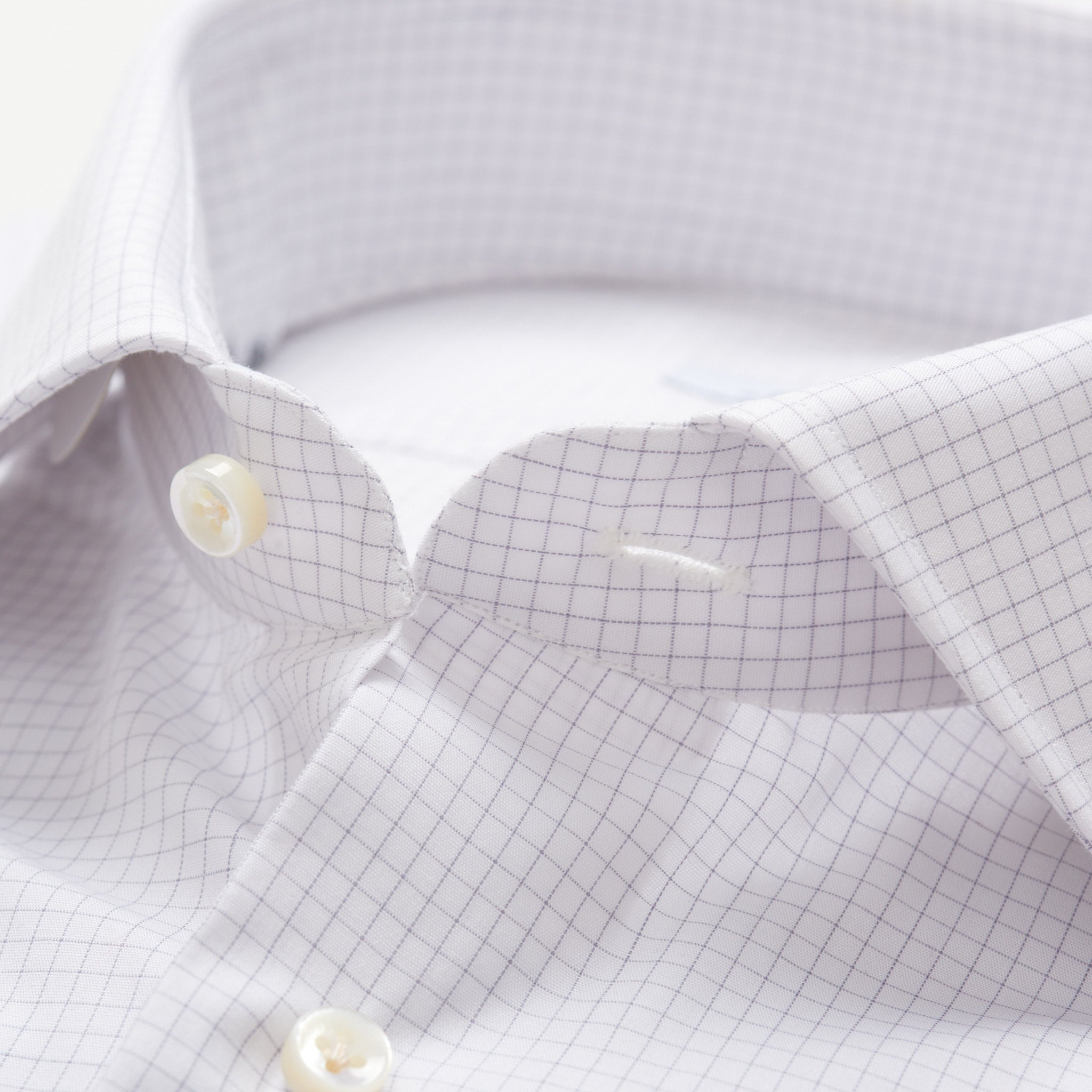 MATTABISCH by Kiton Handmade White Gray Checkered Dress Shirt NEW 14.5 MATTABISCH