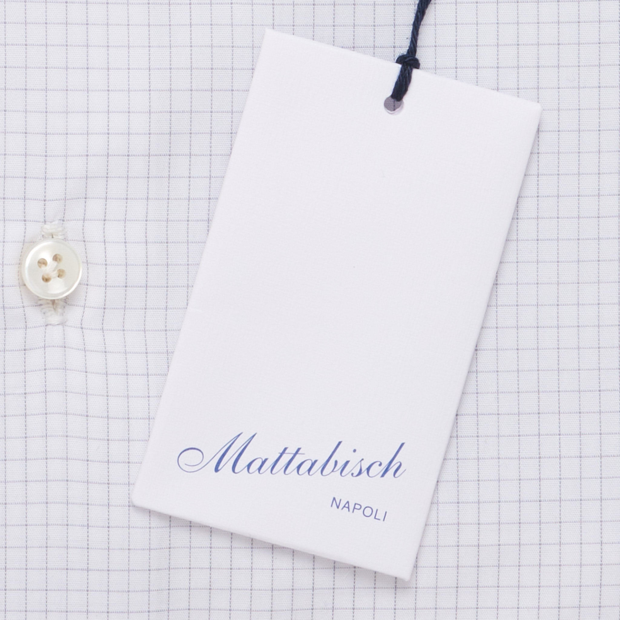 MATTABISCH by Kiton Handmade White Gray Checkered Dress Shirt NEW 14.5 MATTABISCH