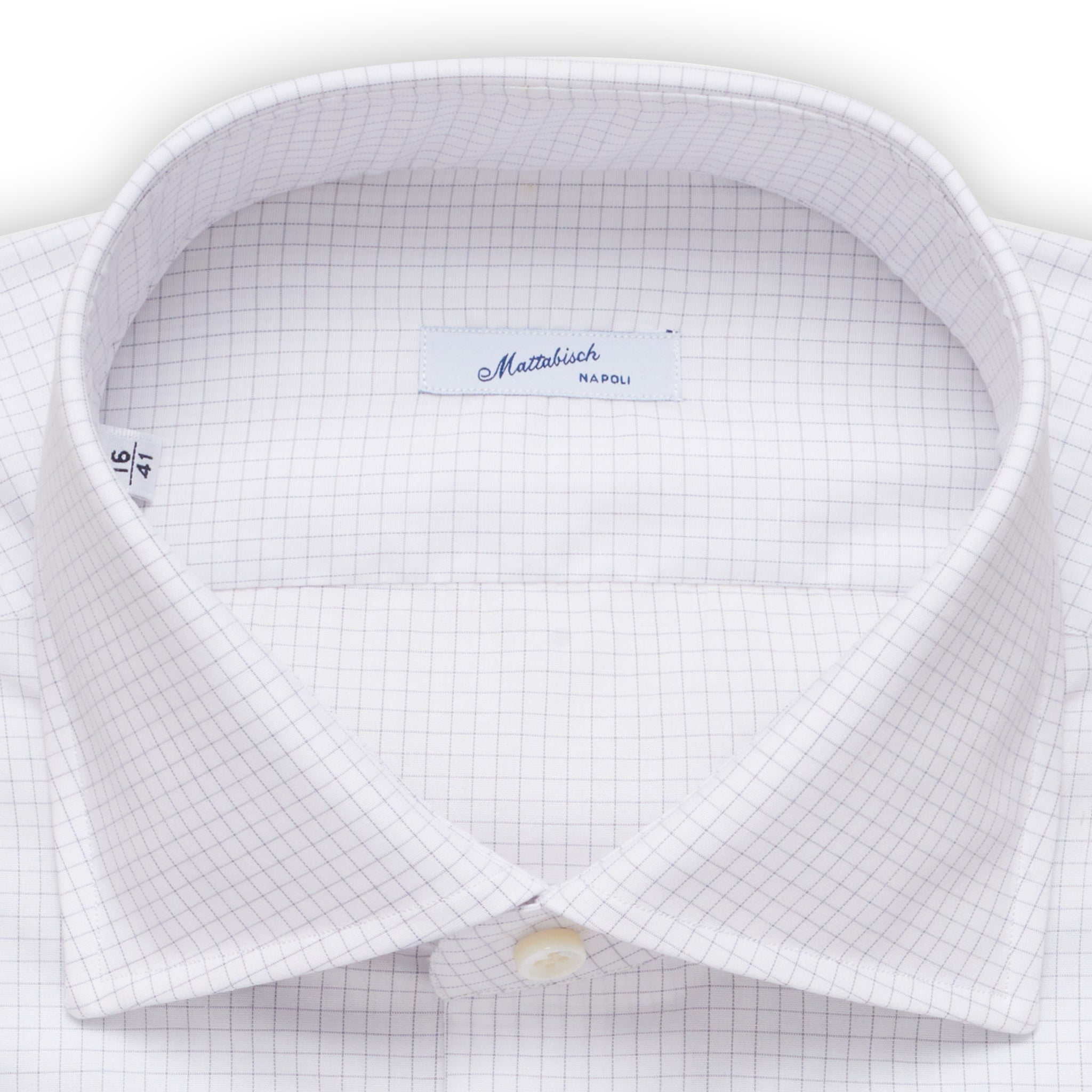 MATTABISCH by Kiton Handmade White Gray Checkered Dress Shirt NEW 14.5 MATTABISCH