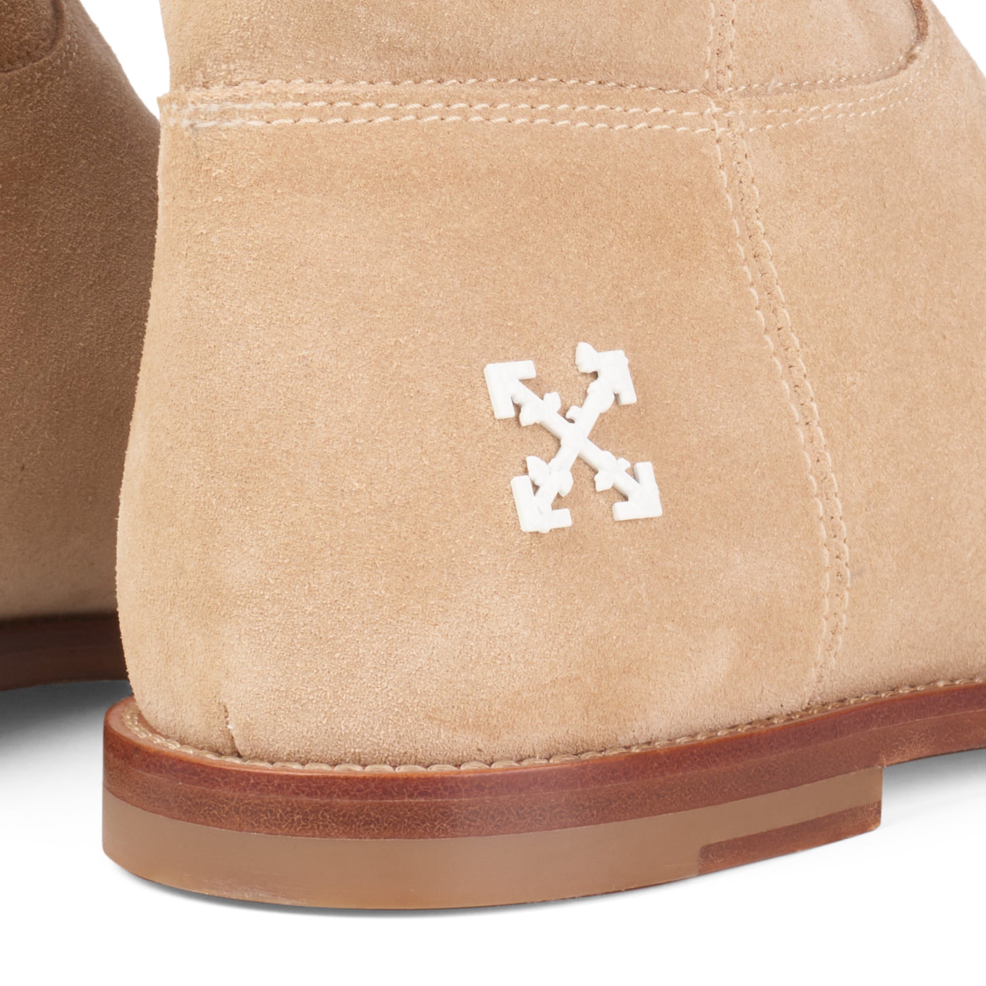 OFF-WHITE c/o VIRGIL ABLOH Tan Suede Leather Men's Ankle Boots 41 NEW US 8 OFF-WHITE