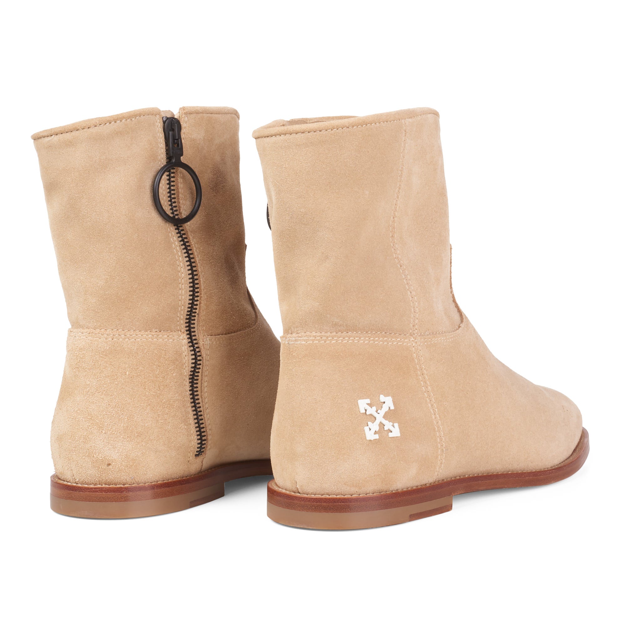 OFF-WHITE c/o VIRGIL ABLOH Tan Suede Leather Men's Ankle Boots 41 NEW US 8 OFF-WHITE