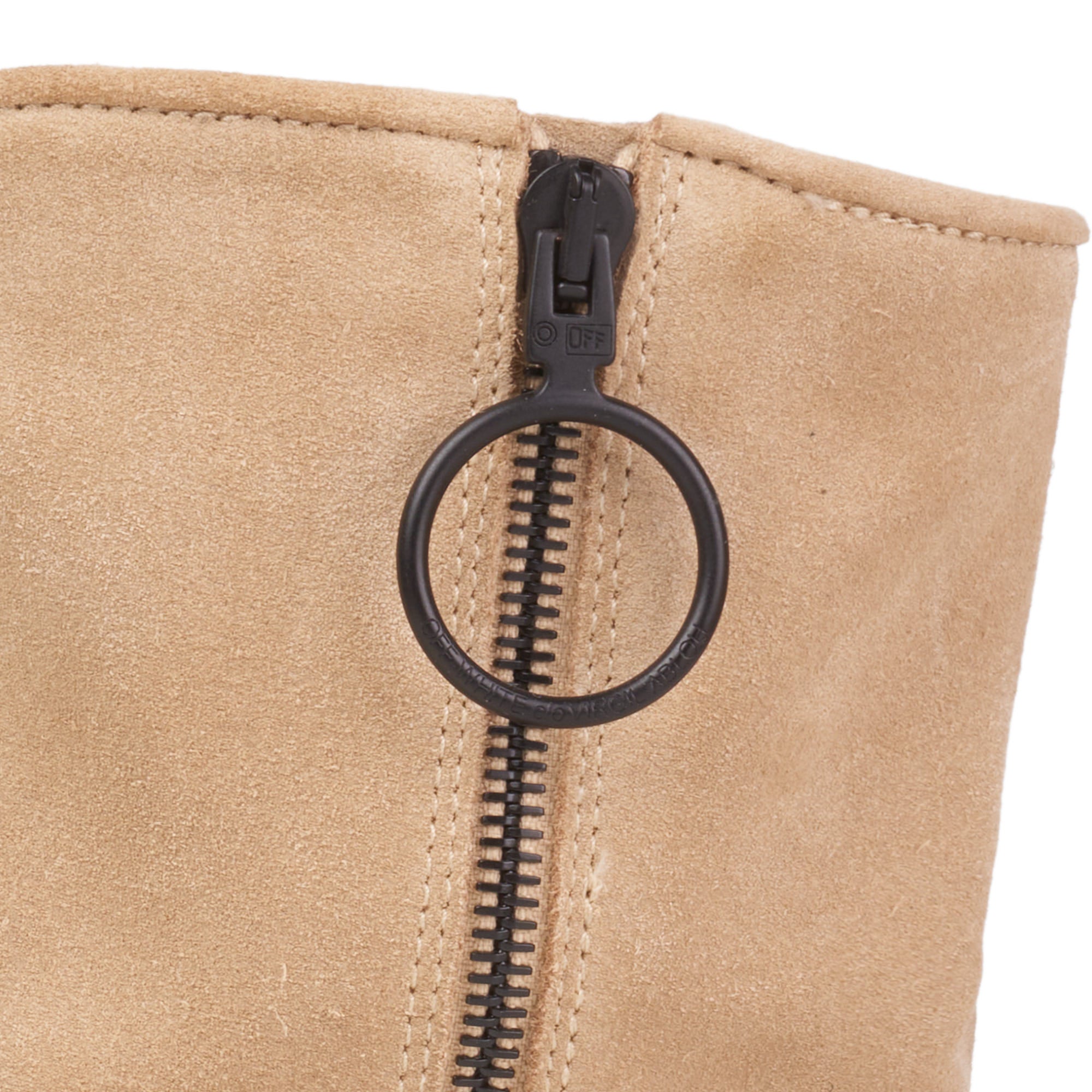 OFF-WHITE c/o VIRGIL ABLOH Tan Suede Leather Men's Ankle Boots 41 NEW US 8 OFF-WHITE