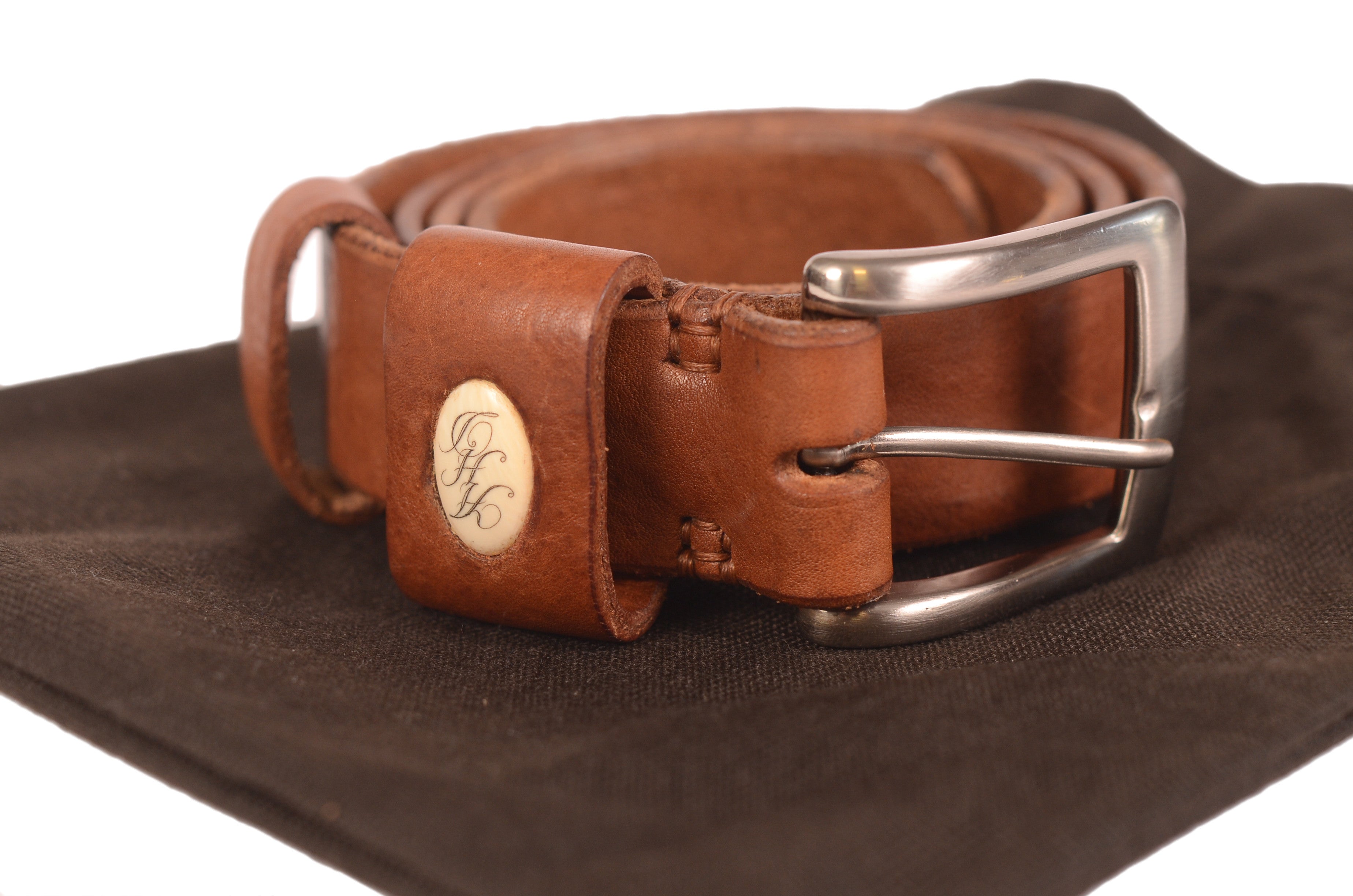 OLD HIDE ROMANELLI FIRENZE Hand Made Bespoke Brown Leather Belt 90cm 36" NEW ROMANELLI