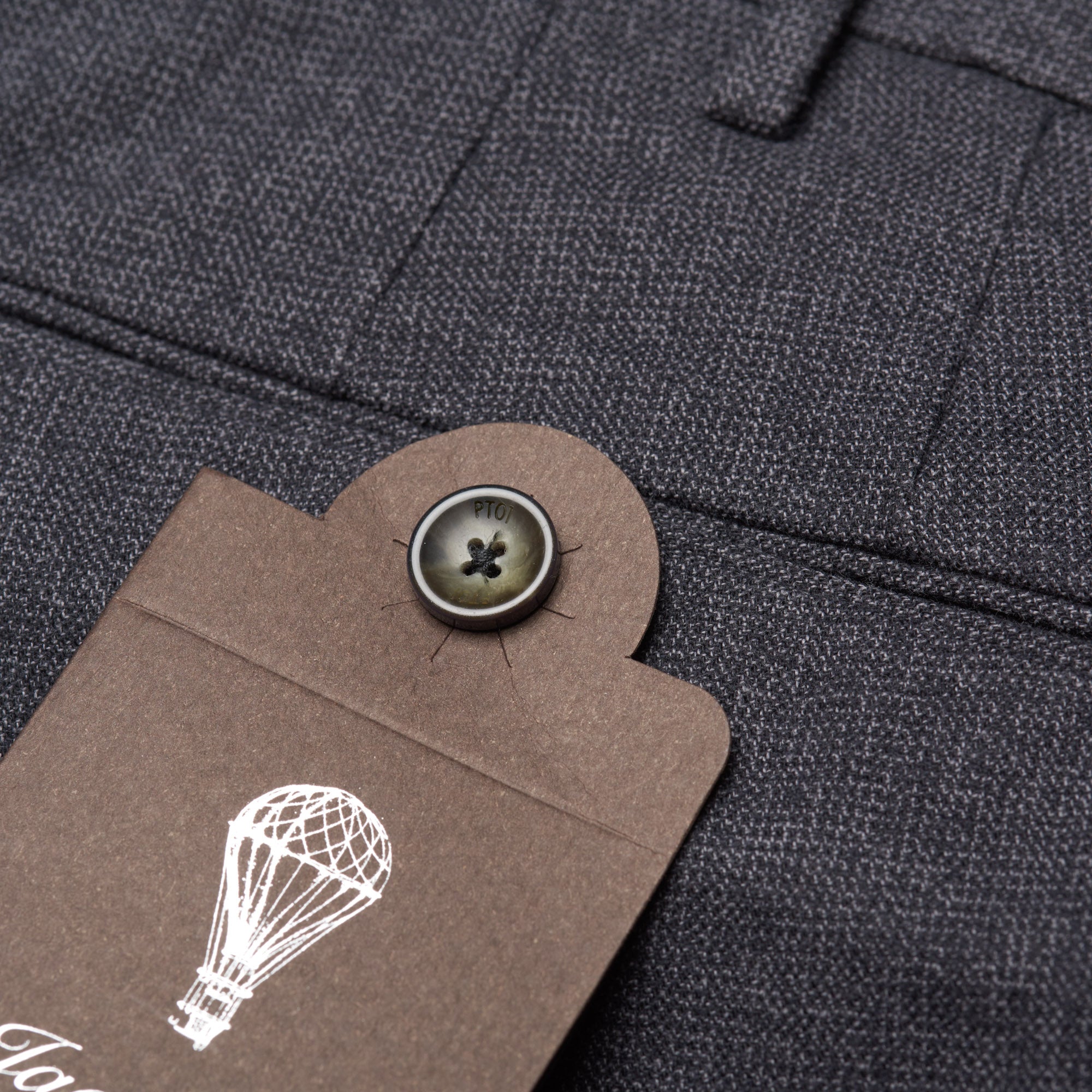 PT01 PANTALONI TORINO "Jacques" Gray Cotton Stretch Flat Front Pants NEW Slim PT01 PANTALONI TORINO