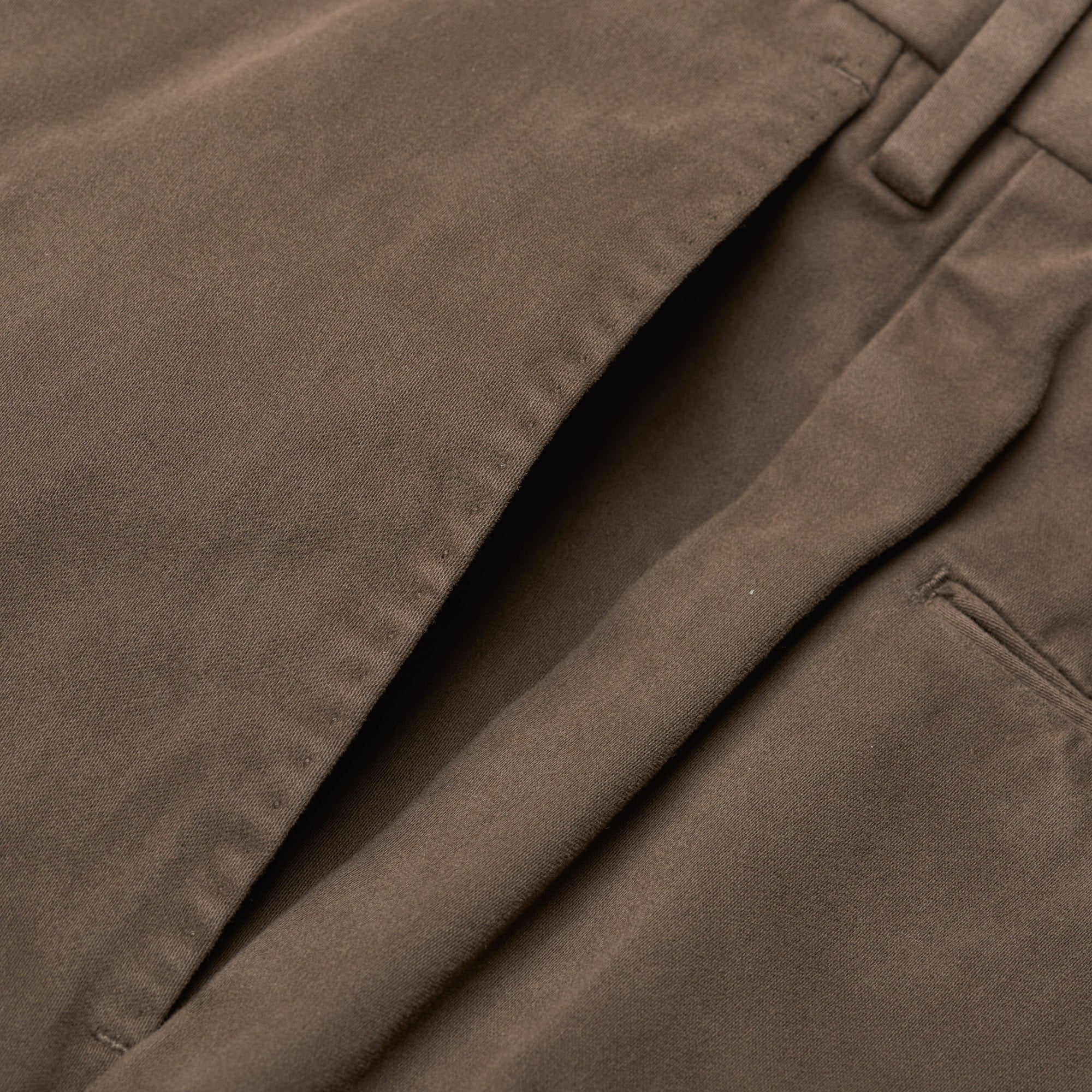 PT01 PANTALONI TORINO "Jacques" Dark Khaki Cotton Flat Front Pants NEW PT01 PANTALONI TORINO