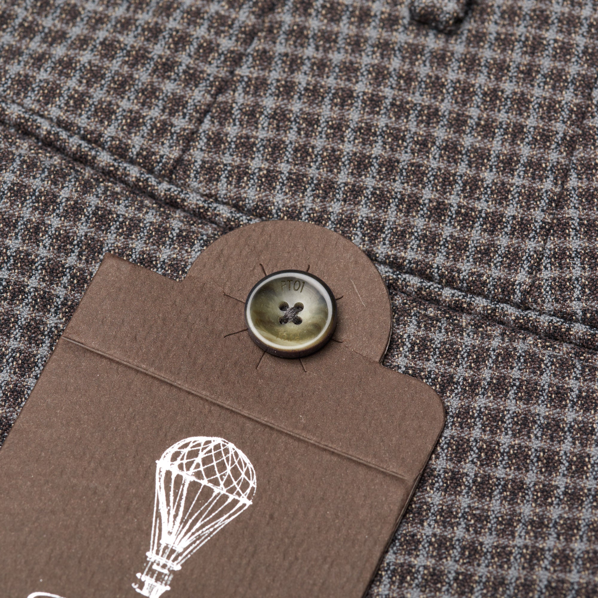 PT01 PANTALONI TORINO "Jacques" Gray Plaid Cotton Flat Front Pants NEW PT01 PANTALONI TORINO