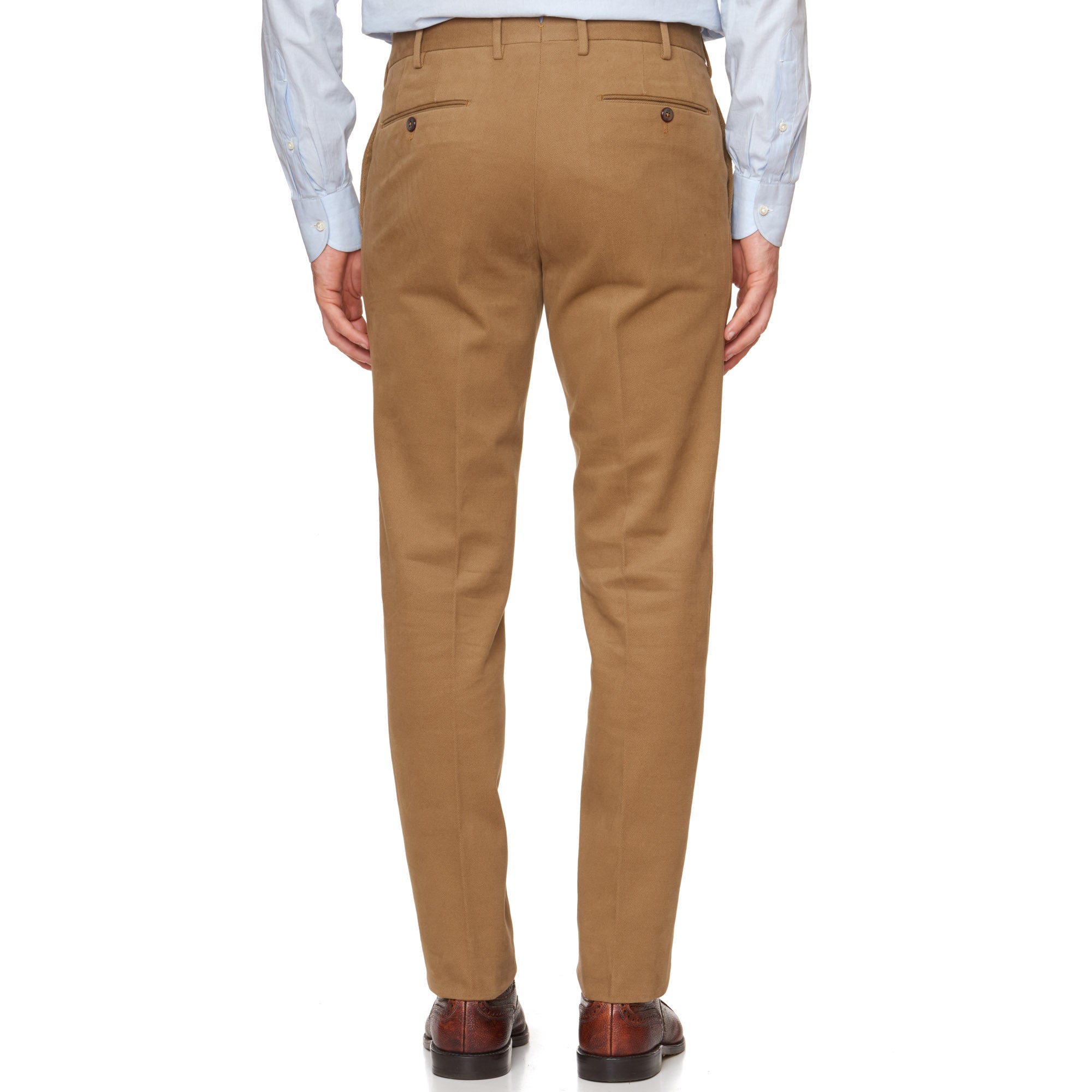 PT01 PANTALONI TORINO "Jacques" Tan Twill Cotton Flat Front Pants NEW PT01 PANTALONI TORINO
