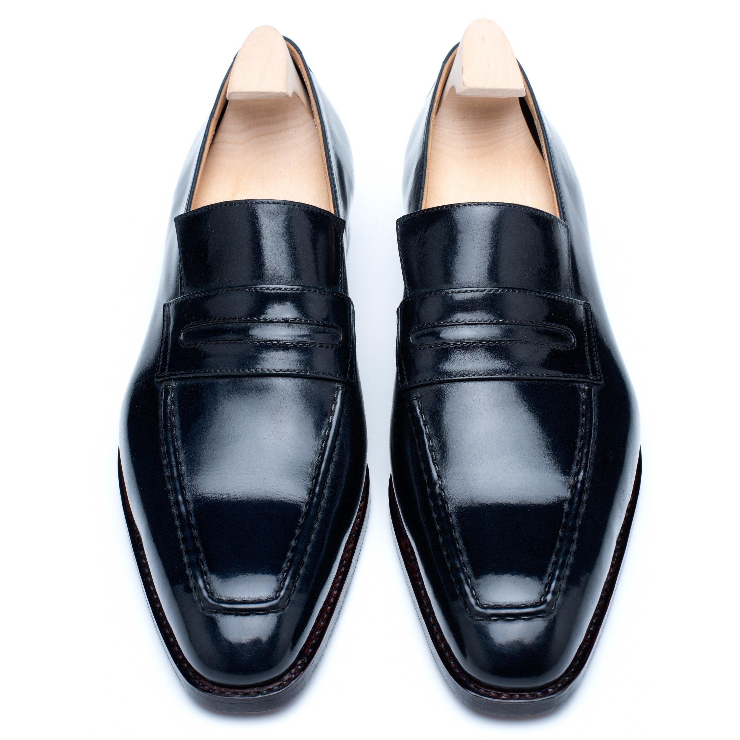 Møde dedikation vride PASSUS SHOES "Anthony" Navy Blue Box Calf Leather Loafers 9 42 – SARTORIALE