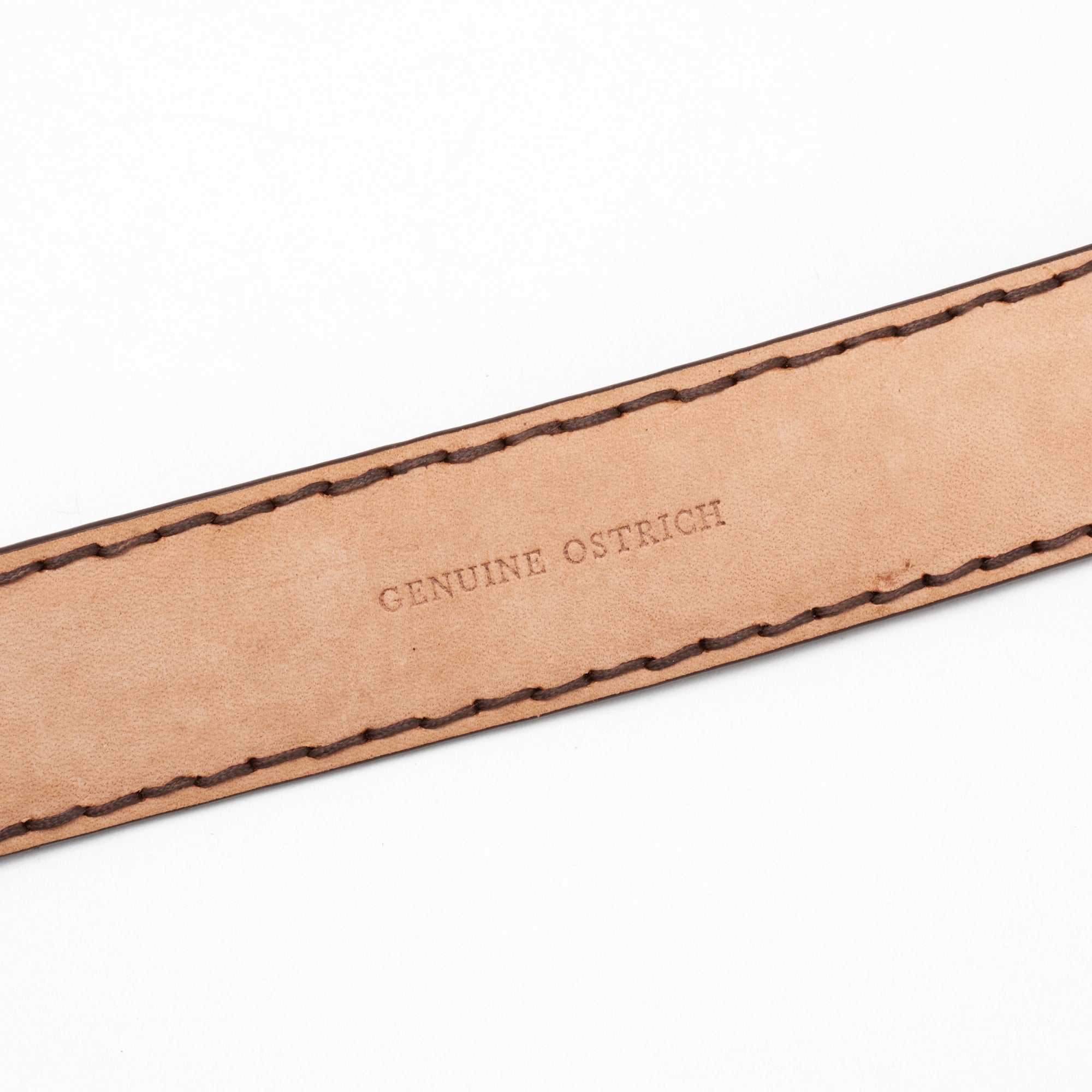 ROMANELLI Firenze Brown Ostrich Silver-Horn Buckle Belt NEW 85cm 34" ROMANELLI