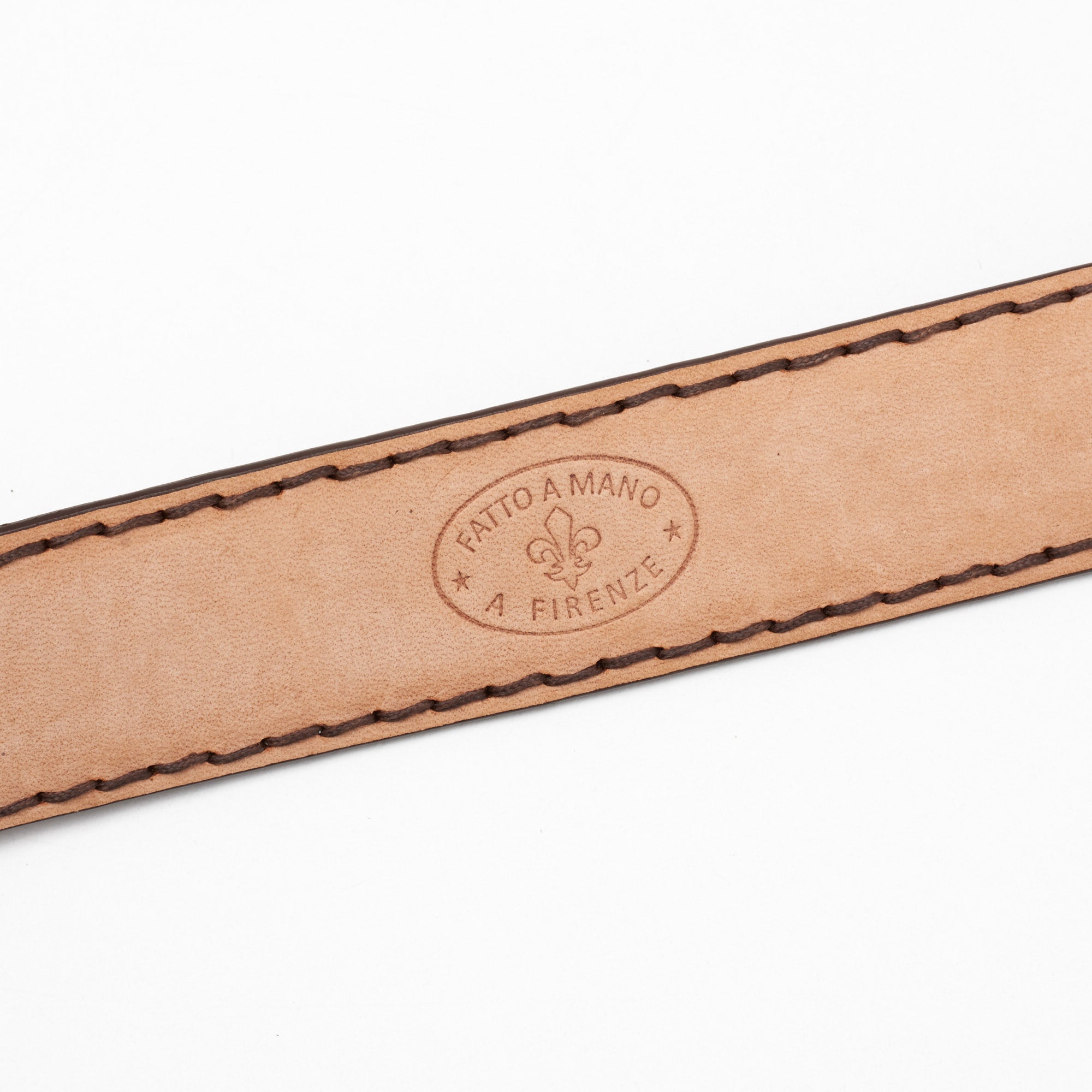 ROMANELLI Firenze Brown Ostrich Silver-Horn Buckle Belt NEW 85cm 34" ROMANELLI