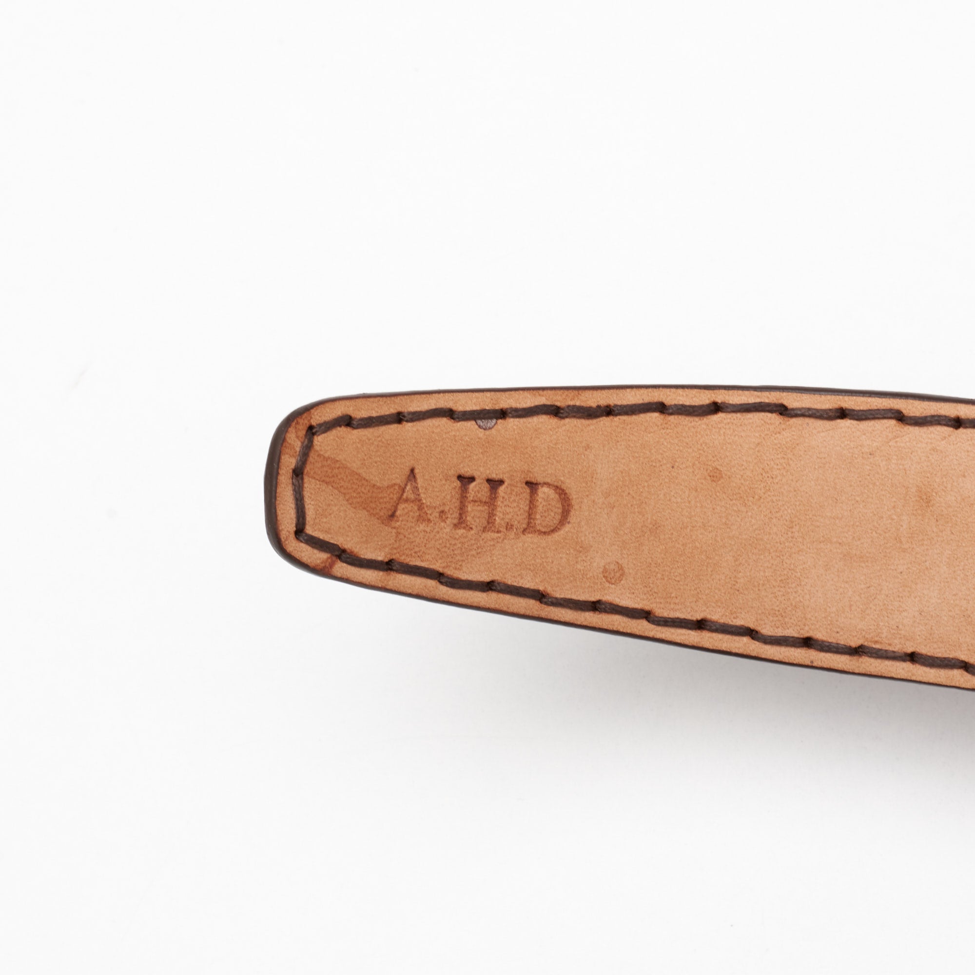 ROMANELLI Firenze Brown Ostrich Silver-Horn Buckle Belt NEW 85cm 34" ROMANELLI