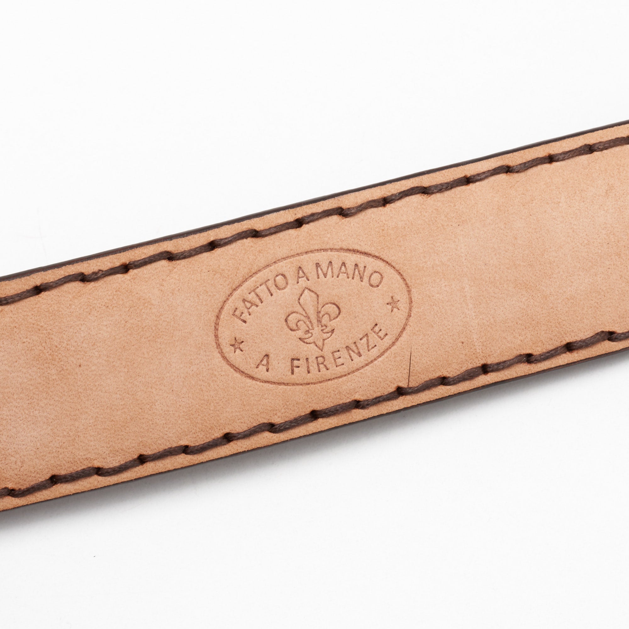 ROMANELLI Firenze Dark Brown Ostrich Silver-Horn Buckle Belt NEW 85cm 34" ROMANELLI